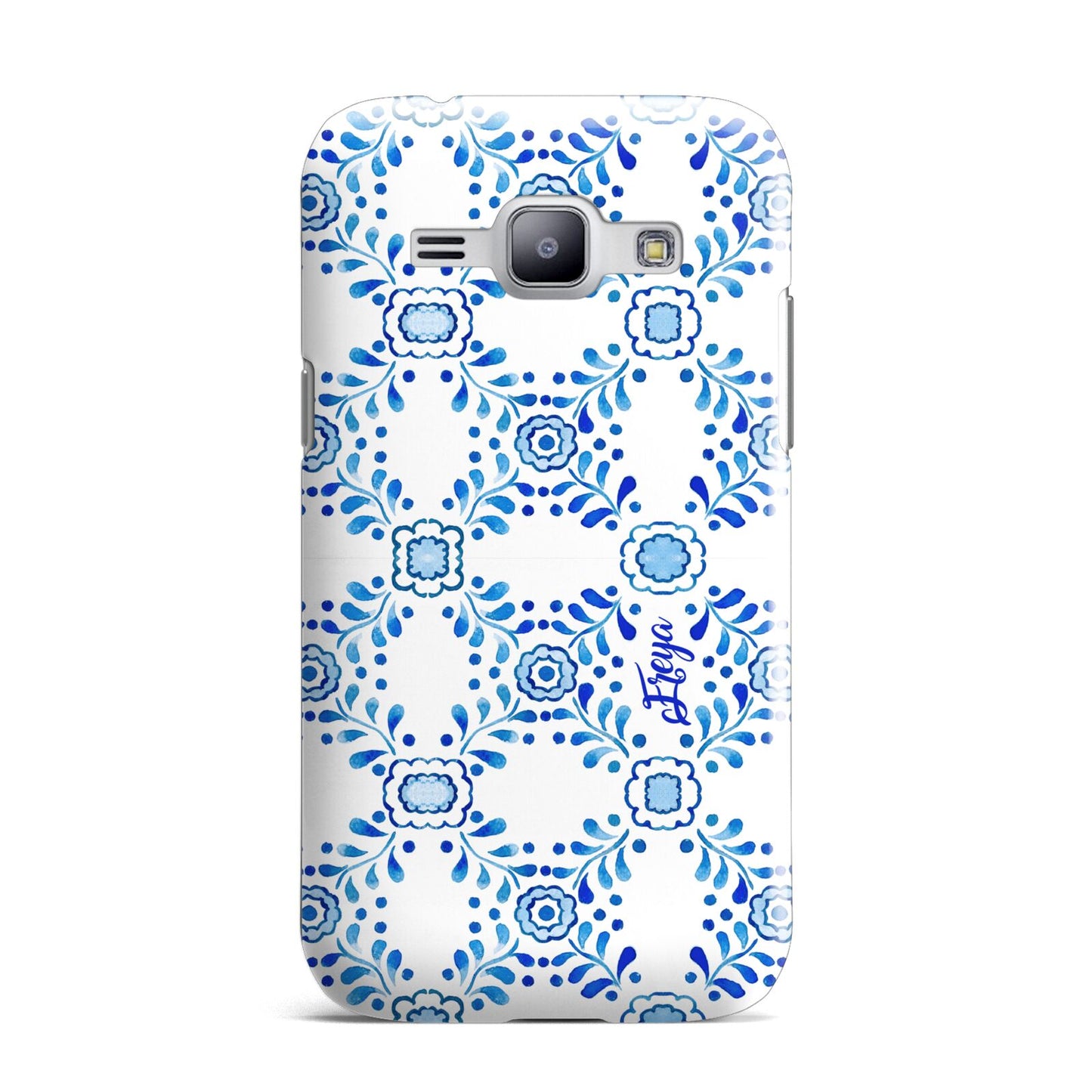 Personalised Floral Greek Tiles Samsung Galaxy J1 2015 Case