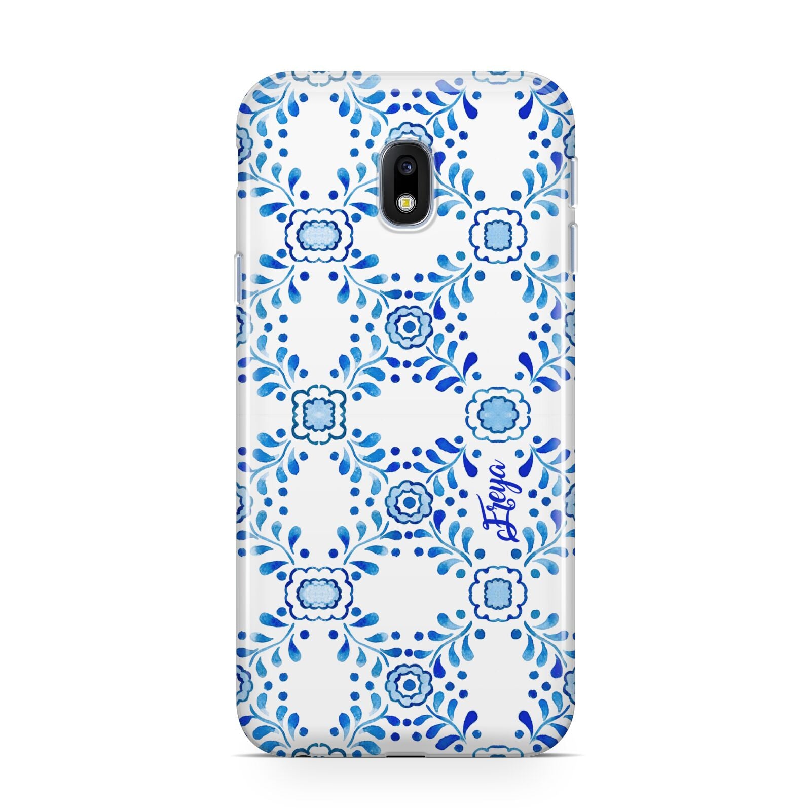 Personalised Floral Greek Tiles Samsung Galaxy J3 2017 Case