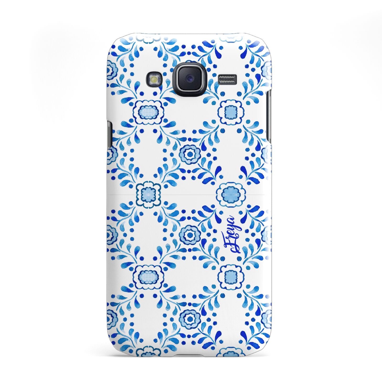 Personalised Floral Greek Tiles Samsung Galaxy J5 Case