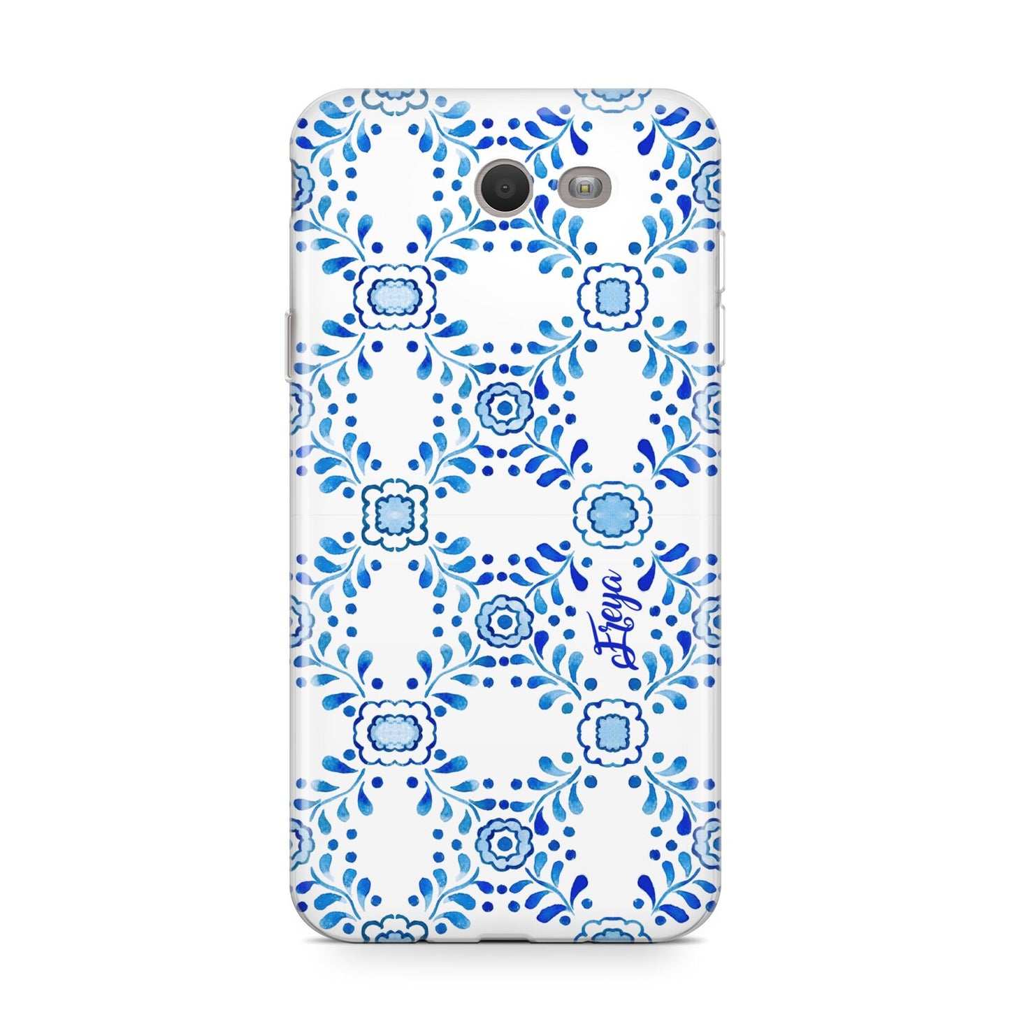 Personalised Floral Greek Tiles Samsung Galaxy J7 2017 Case