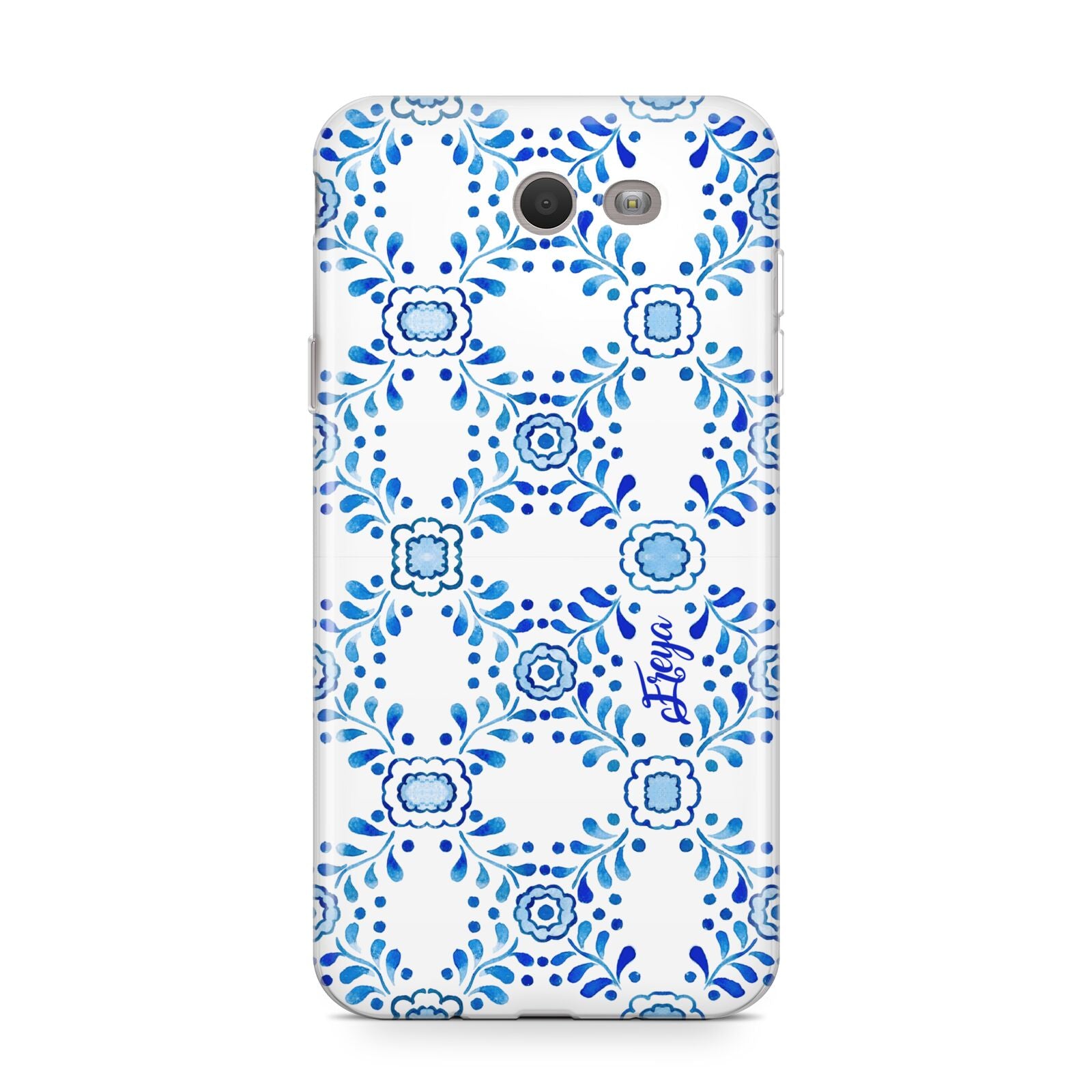 Personalised Floral Greek Tiles Samsung Galaxy J7 2017 Case