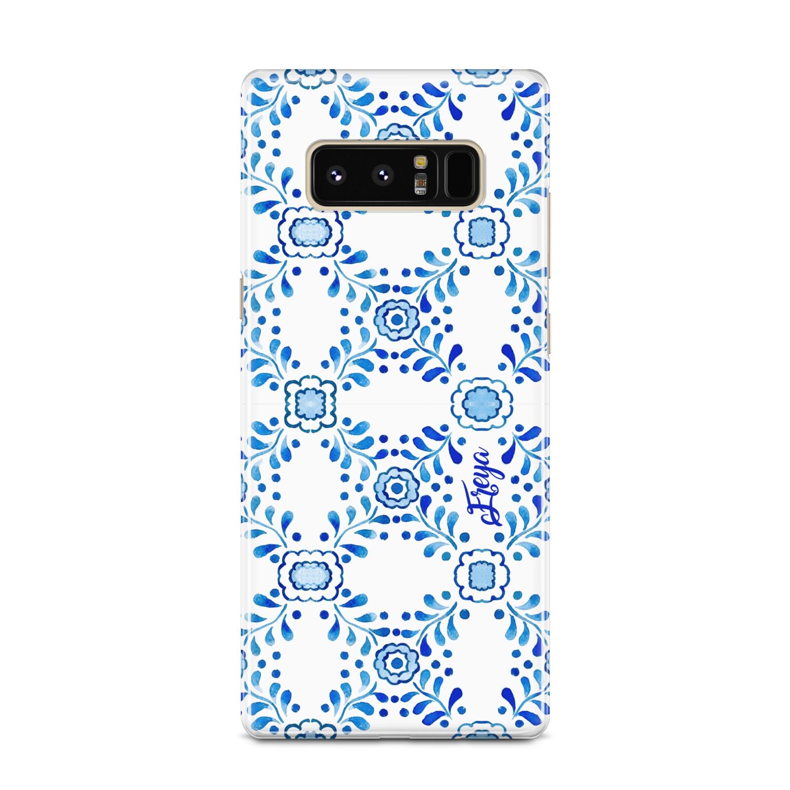 Personalised Floral Greek Tiles Samsung Galaxy Note 8 Case