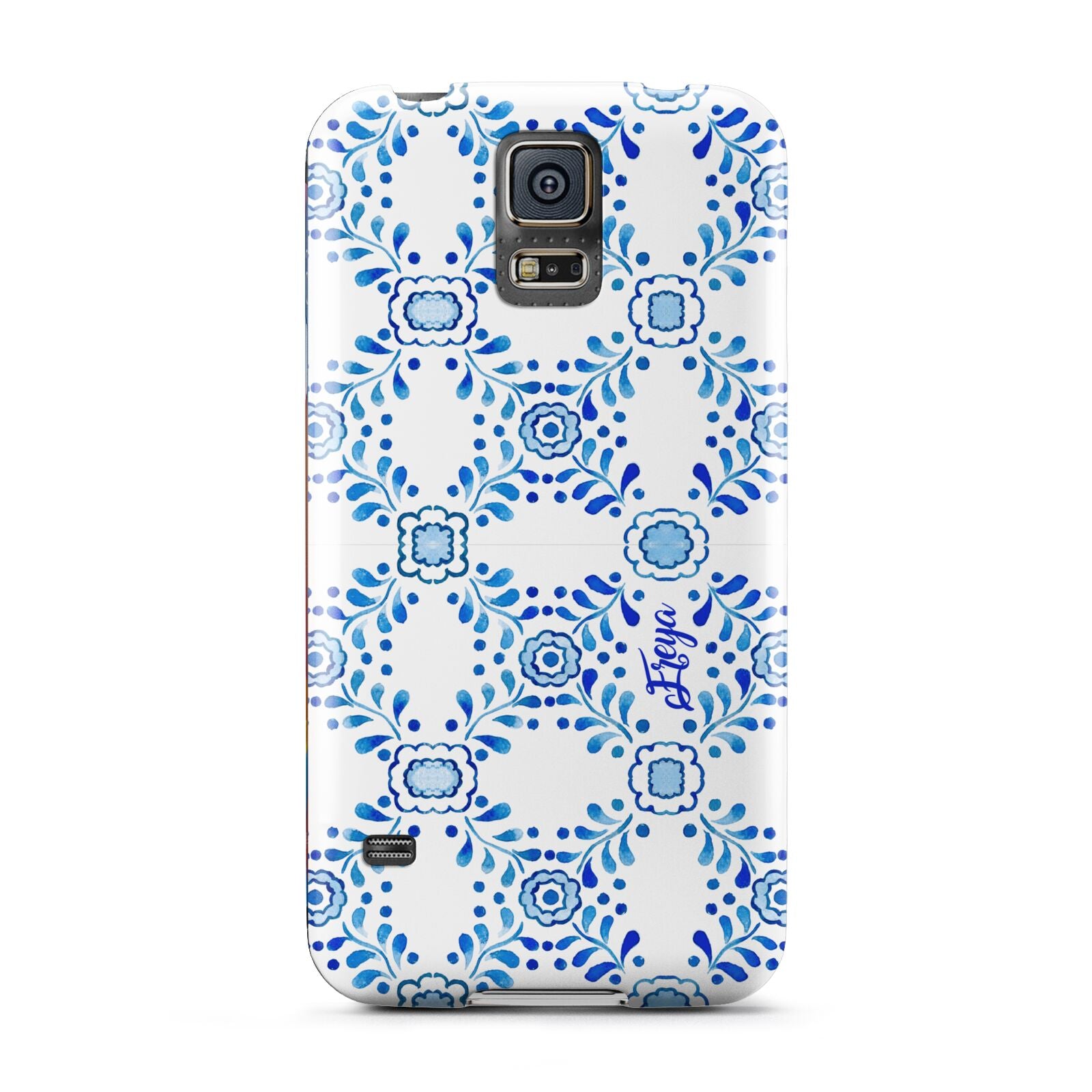 Personalised Floral Greek Tiles Samsung Galaxy S5 Case