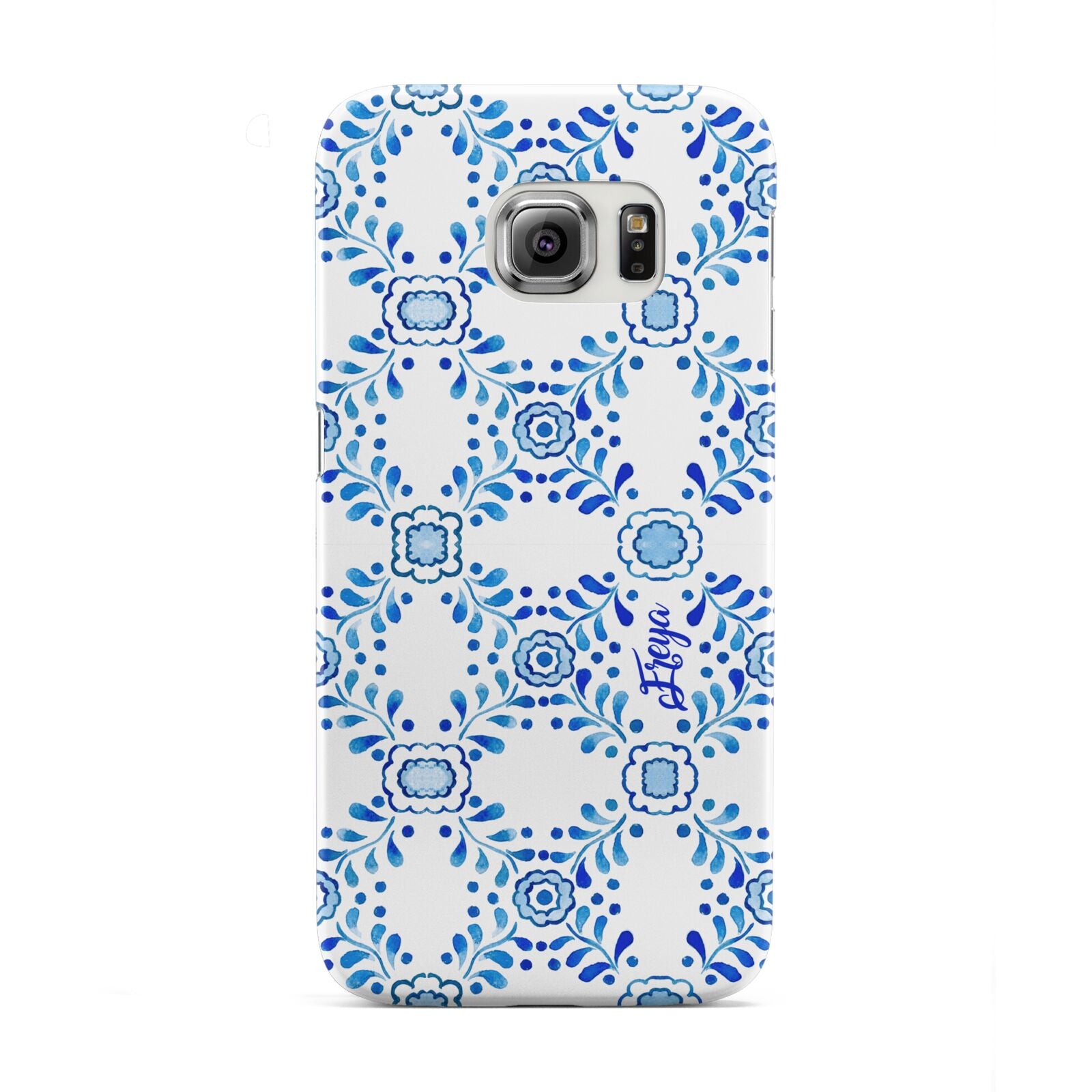 Personalised Floral Greek Tiles Samsung Galaxy S6 Edge Case