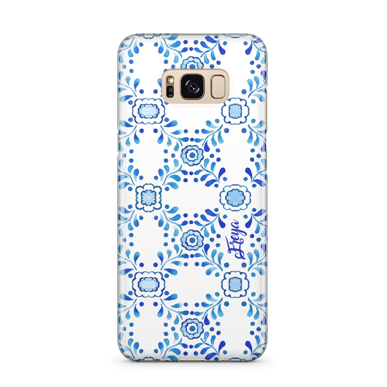 Personalised Floral Greek Tiles Samsung Galaxy S8 Plus Case