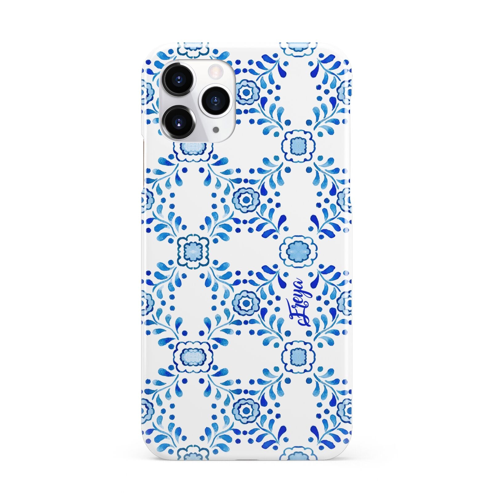 Personalised Floral Greek Tiles iPhone 11 Pro 3D Snap Case