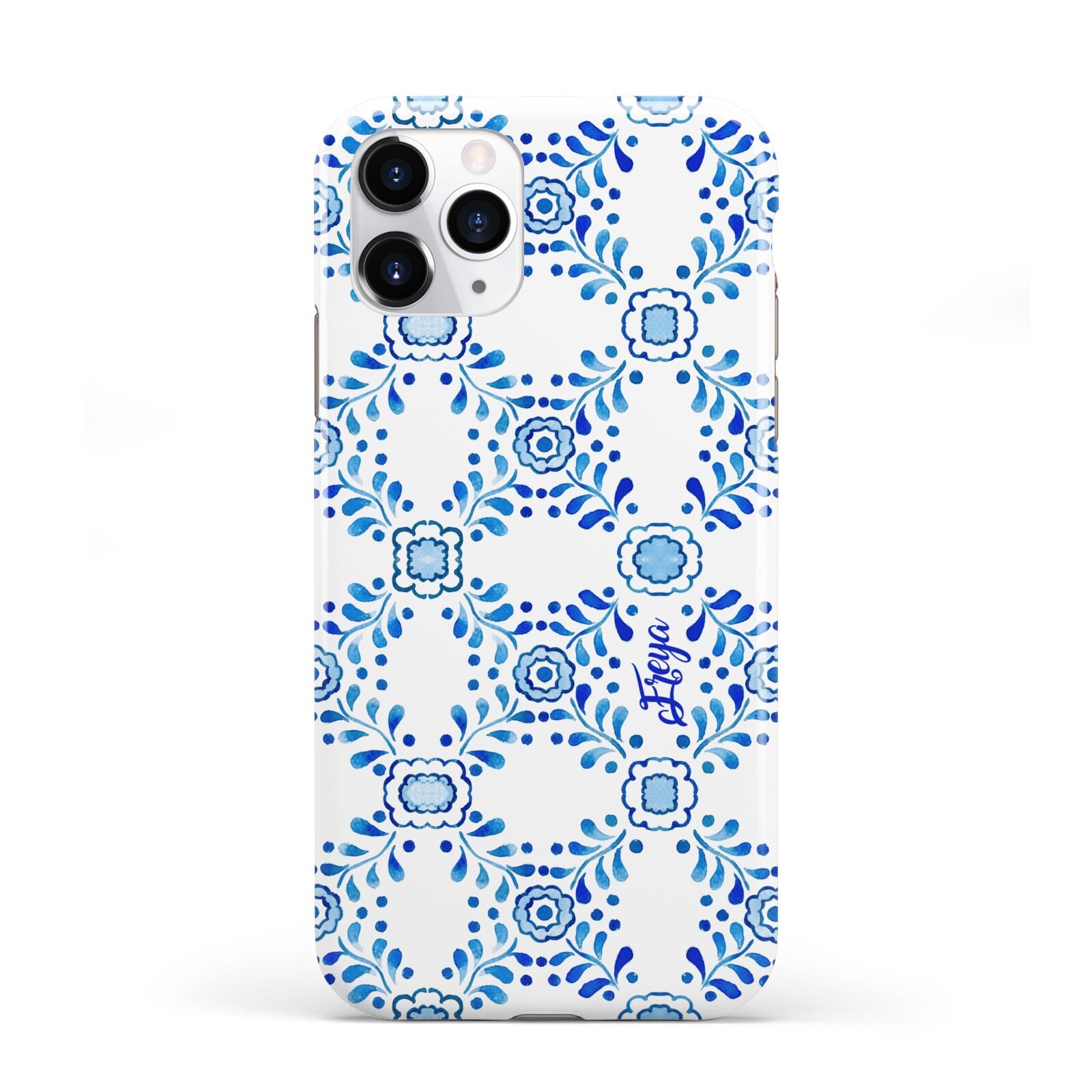 Personalised Floral Greek Tiles iPhone 11 Pro 3D Tough Case