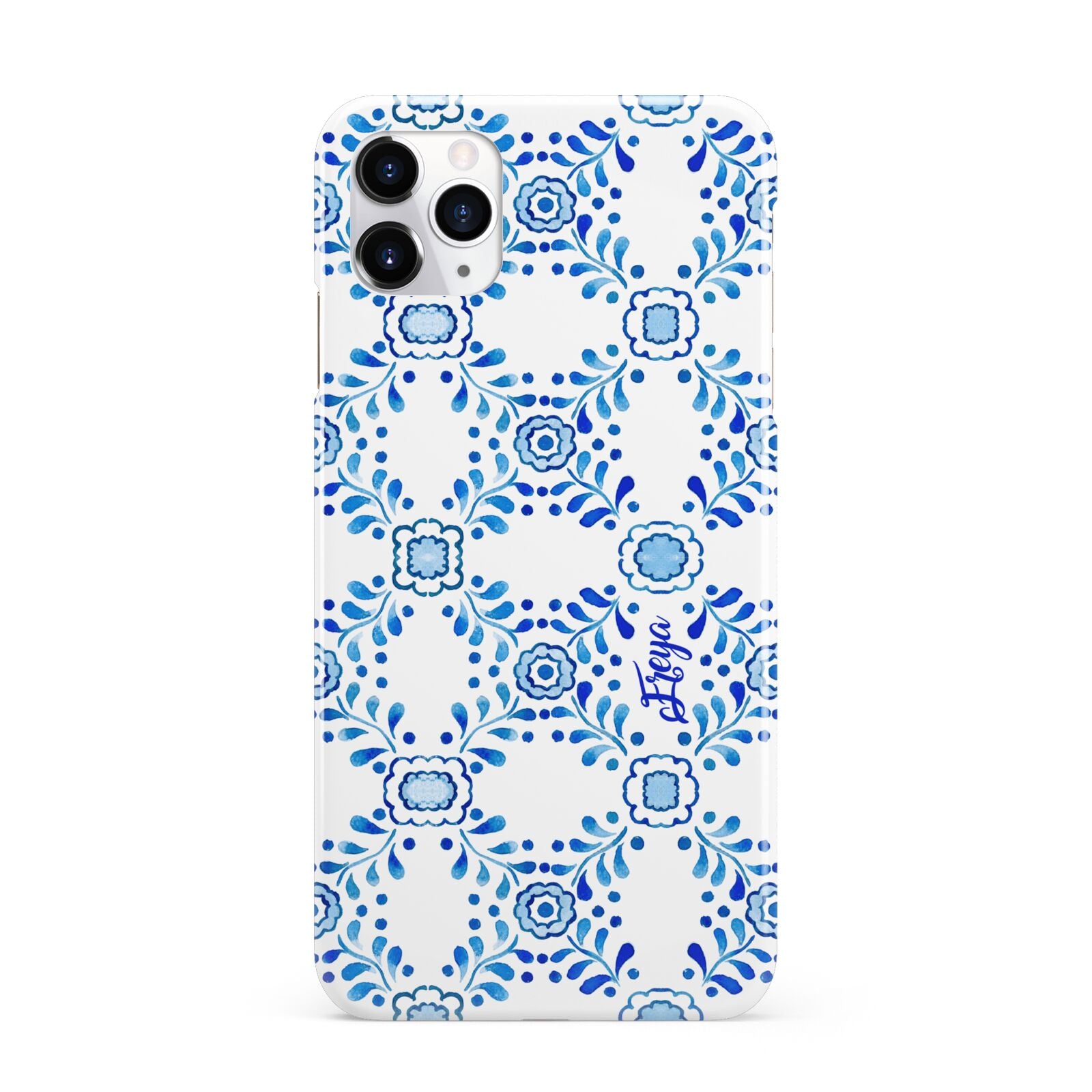 Personalised Floral Greek Tiles iPhone 11 Pro Max 3D Snap Case