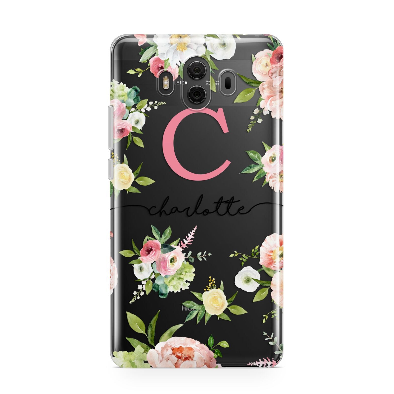 Personalised Floral Huawei Mate 10 Protective Phone Case