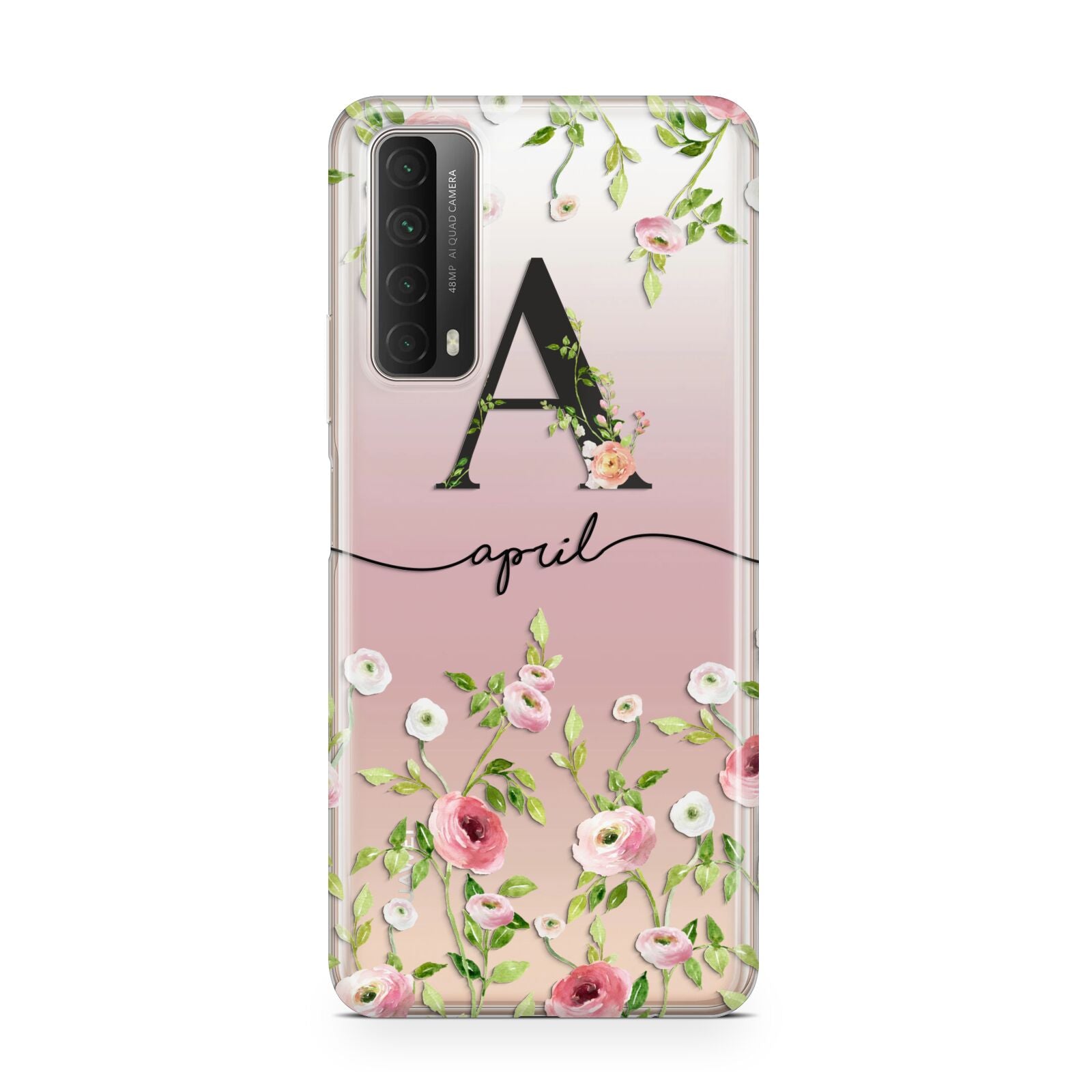 Personalised Floral Initial Huawei P Smart 2021