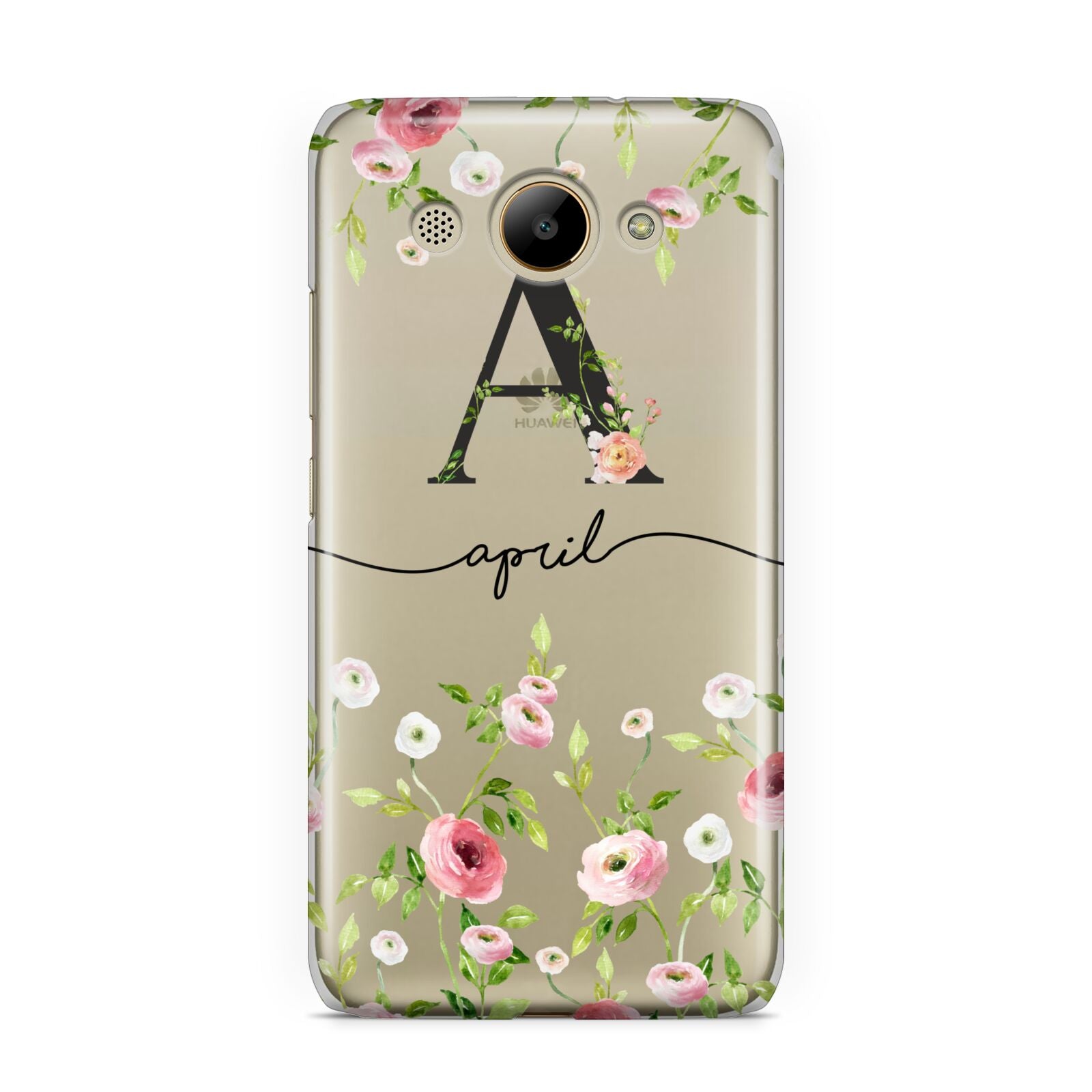 Personalised Floral Initial Huawei Y3 2017