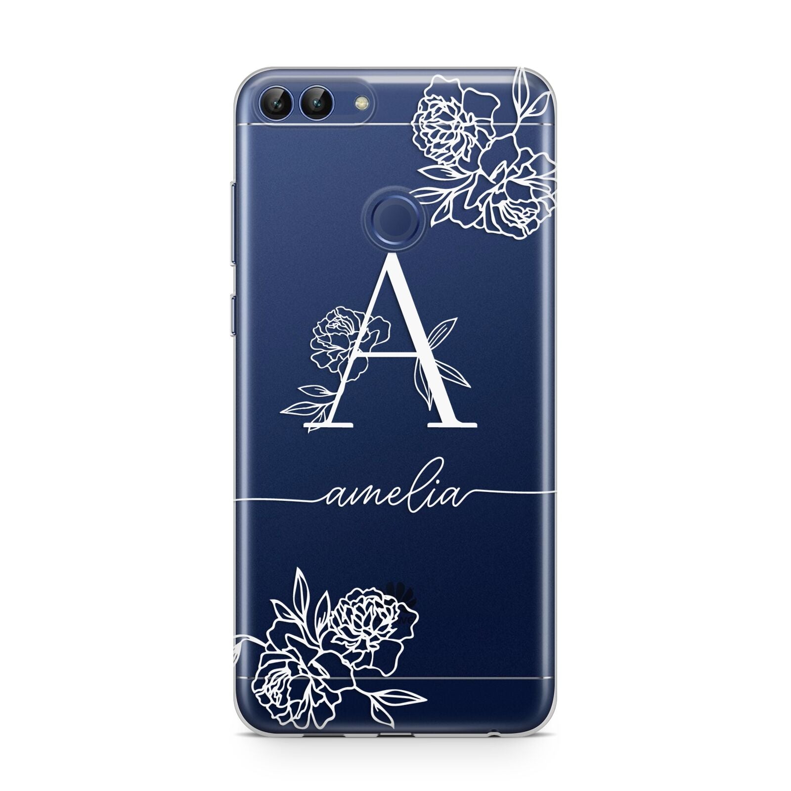 Personalised Floral Initial with Name Huawei P Smart Case