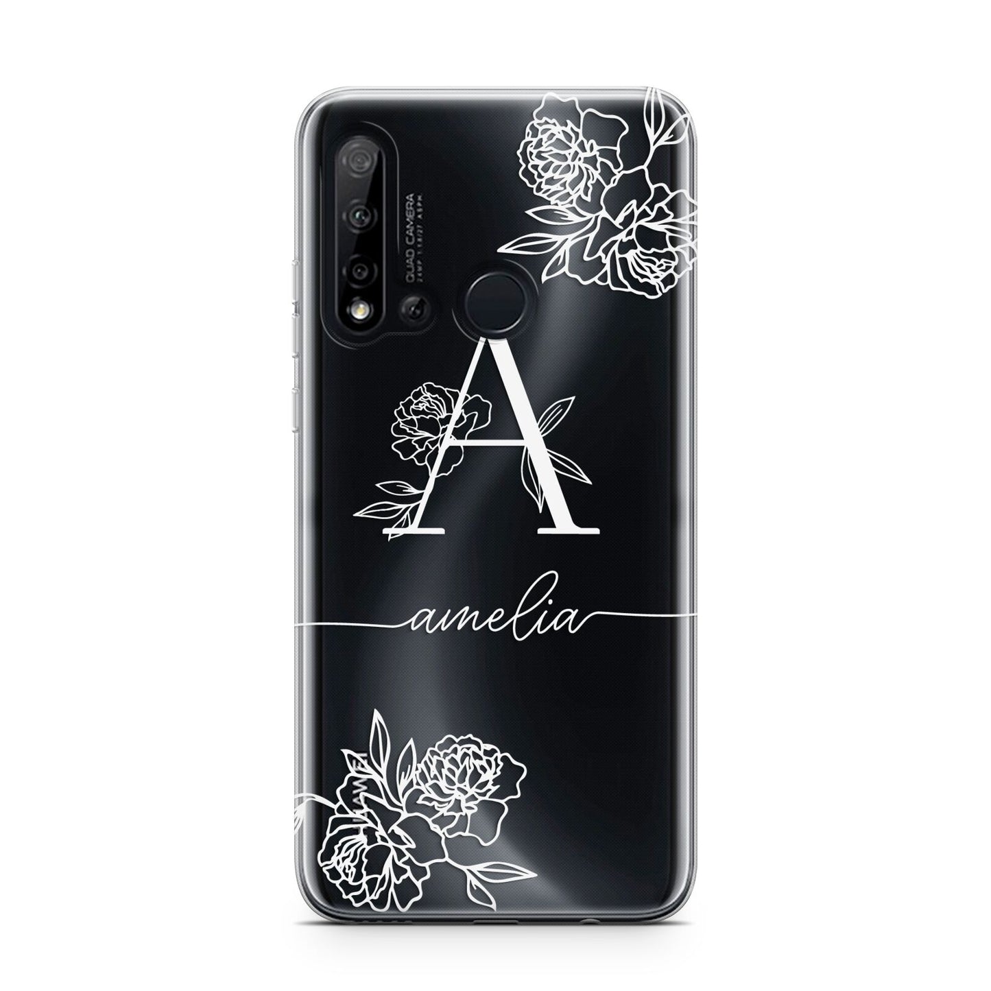 Personalised Floral Initial with Name Huawei P20 Lite 5G Phone Case