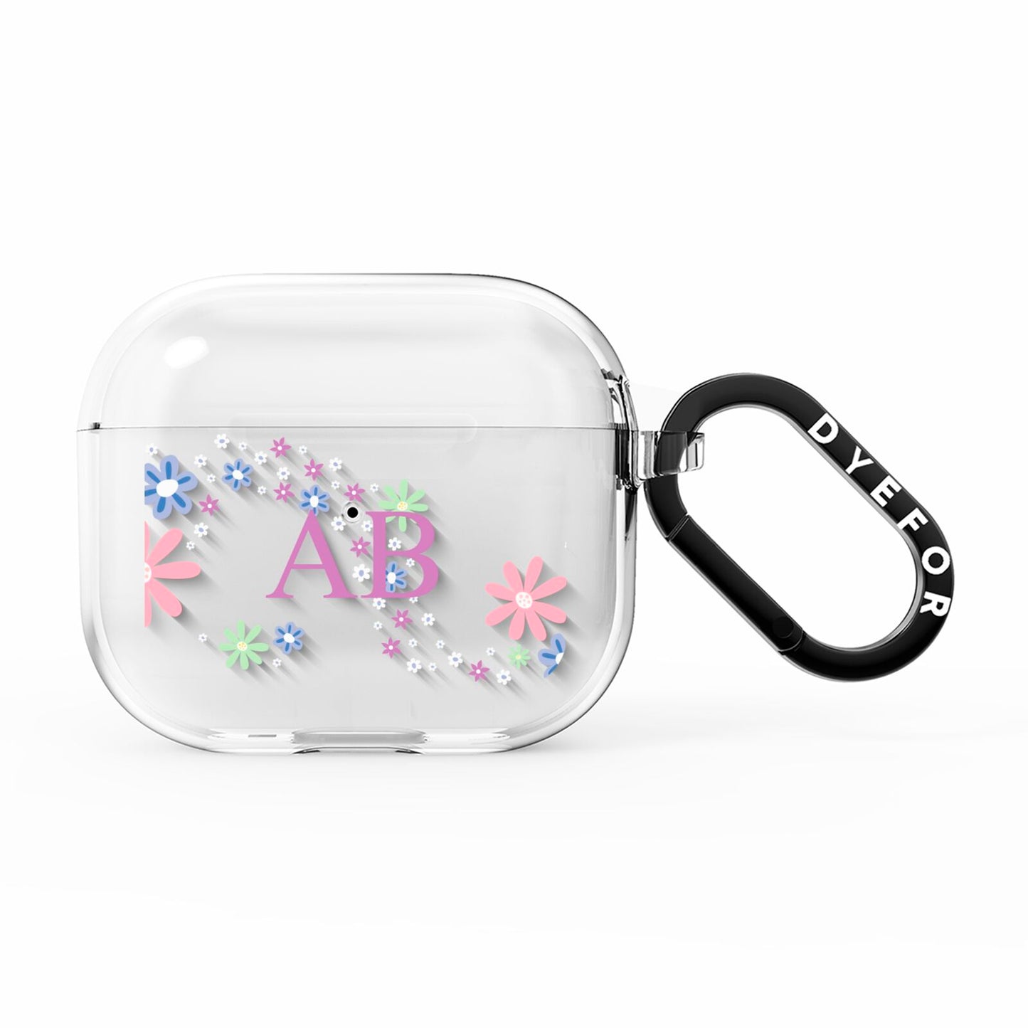 Personalised Floral Initials AirPods Clear Case 3rd Gen