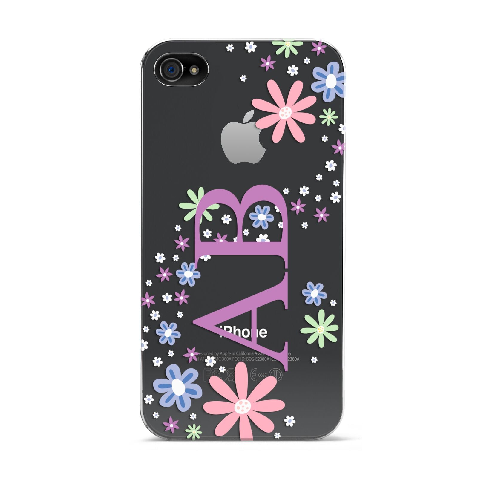 Personalised Floral Initials Apple iPhone 4s Case