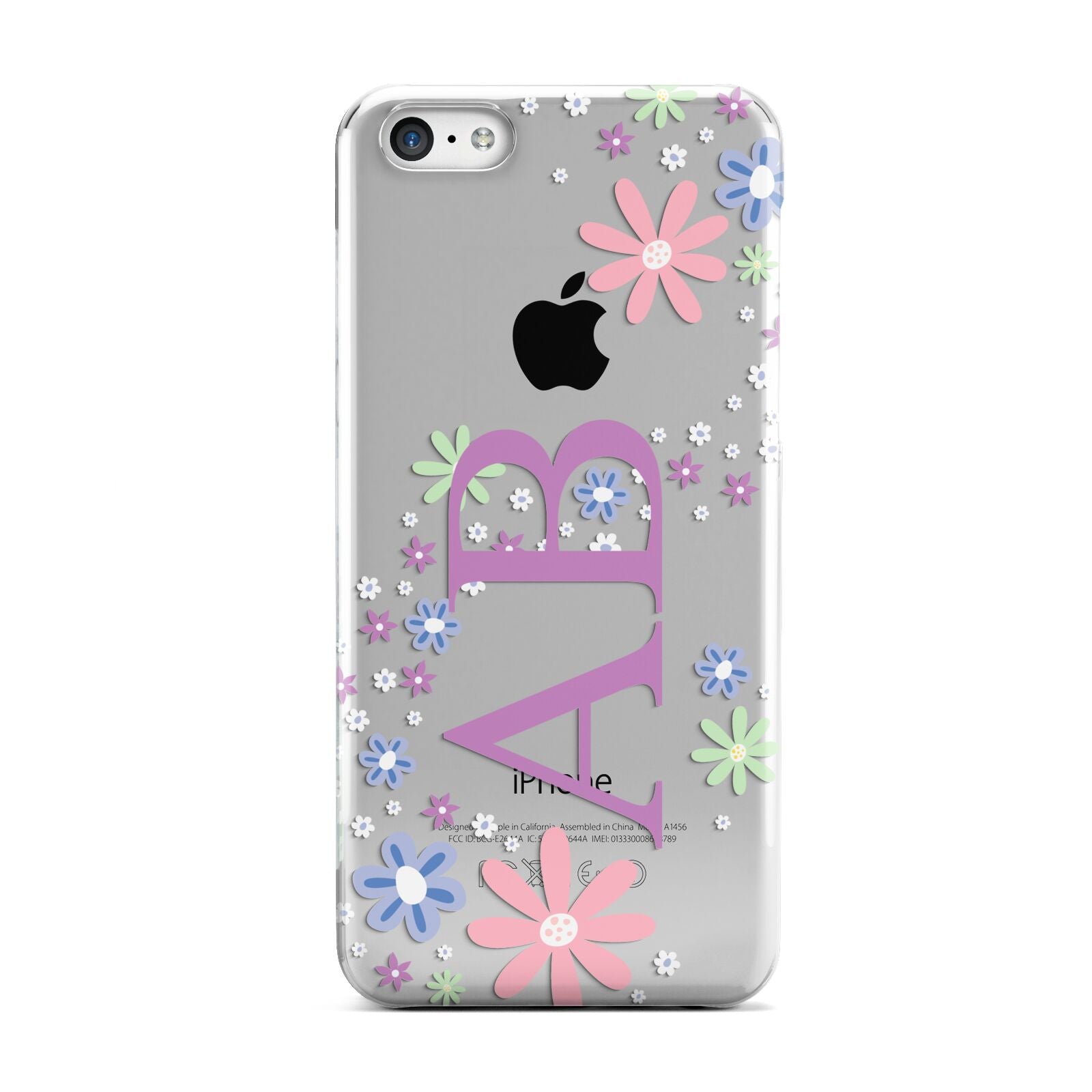 Personalised Floral Initials Apple iPhone 5c Case