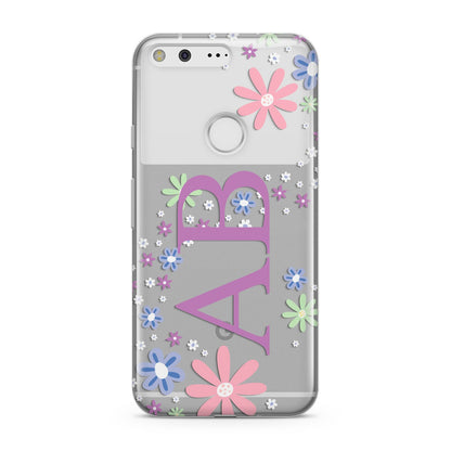 Personalised Floral Initials Google Pixel Case