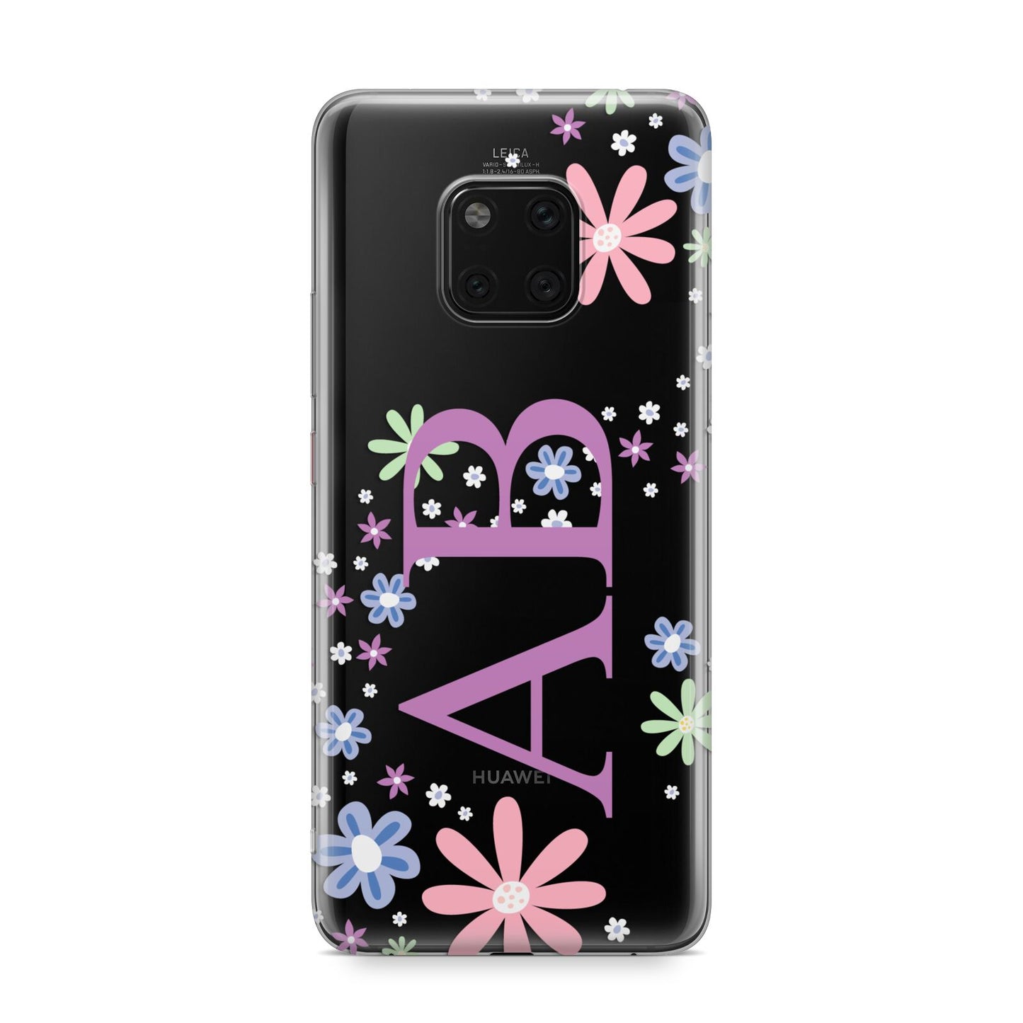 Personalised Floral Initials Huawei Mate 20 Pro Phone Case