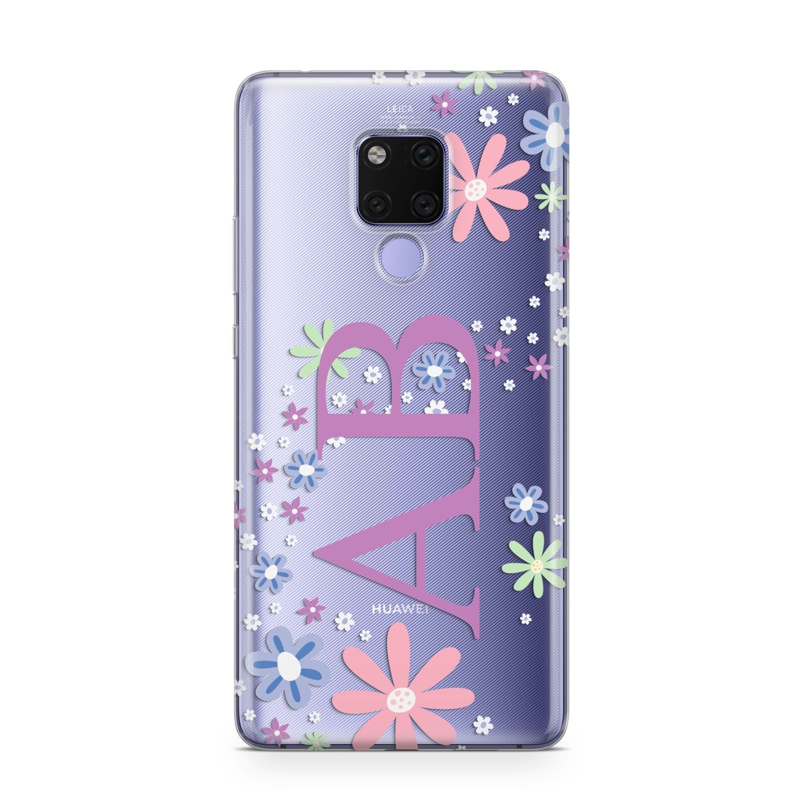 Personalised Floral Initials Huawei Mate 20X Phone Case