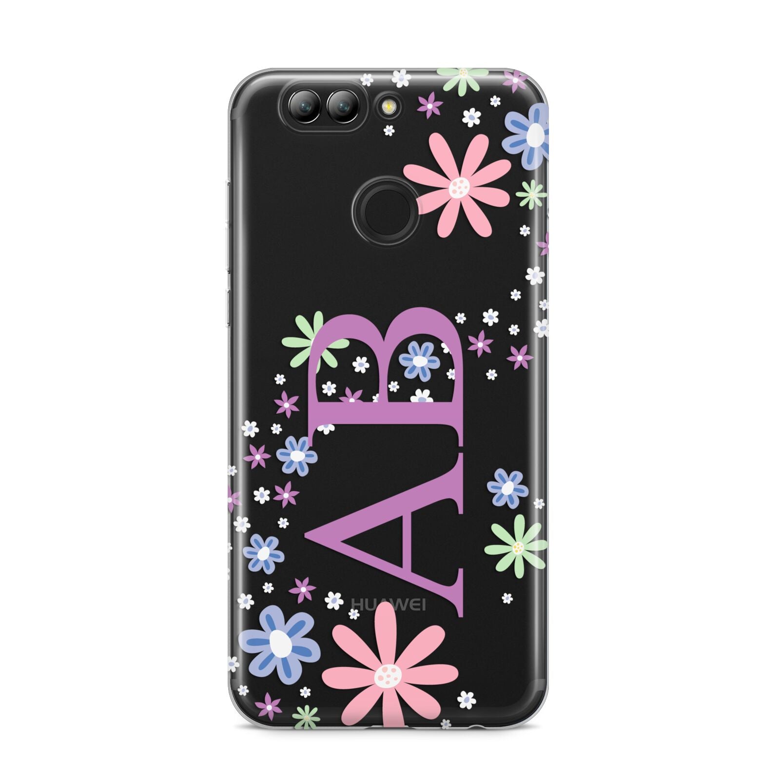 Personalised Floral Initials Huawei Nova 2s Phone Case