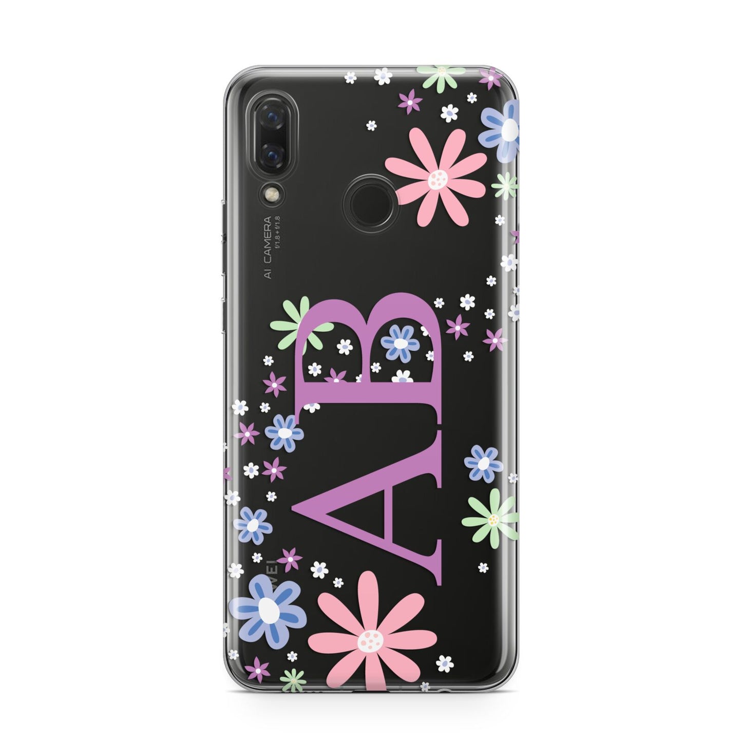 Personalised Floral Initials Huawei Nova 3 Phone Case