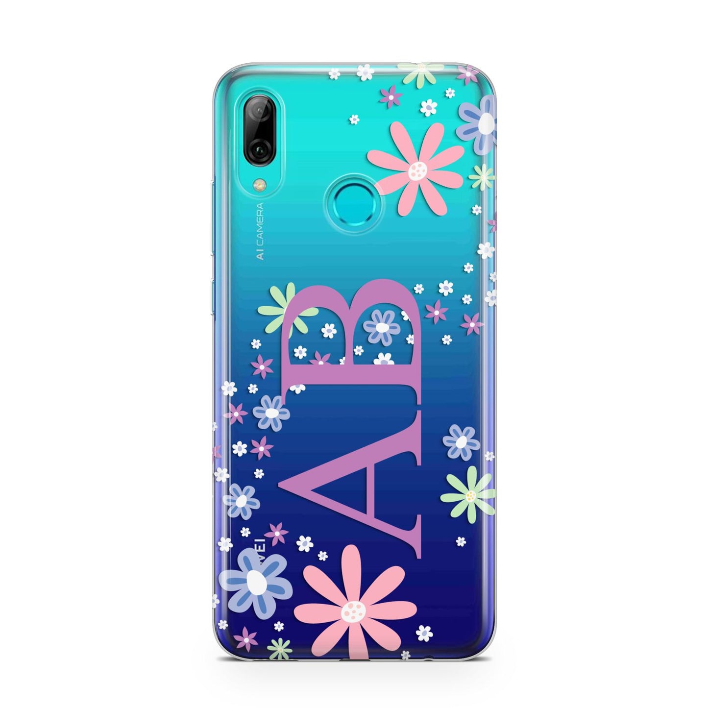 Personalised Floral Initials Huawei P Smart 2019 Case