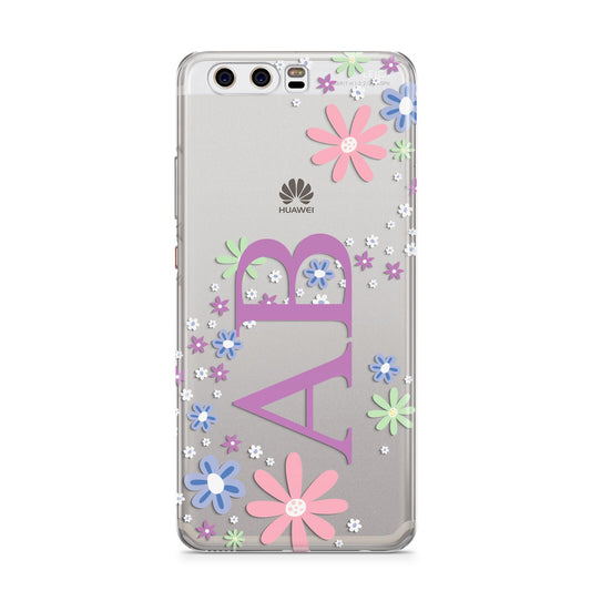 Personalised Floral Initials Huawei P10 Phone Case