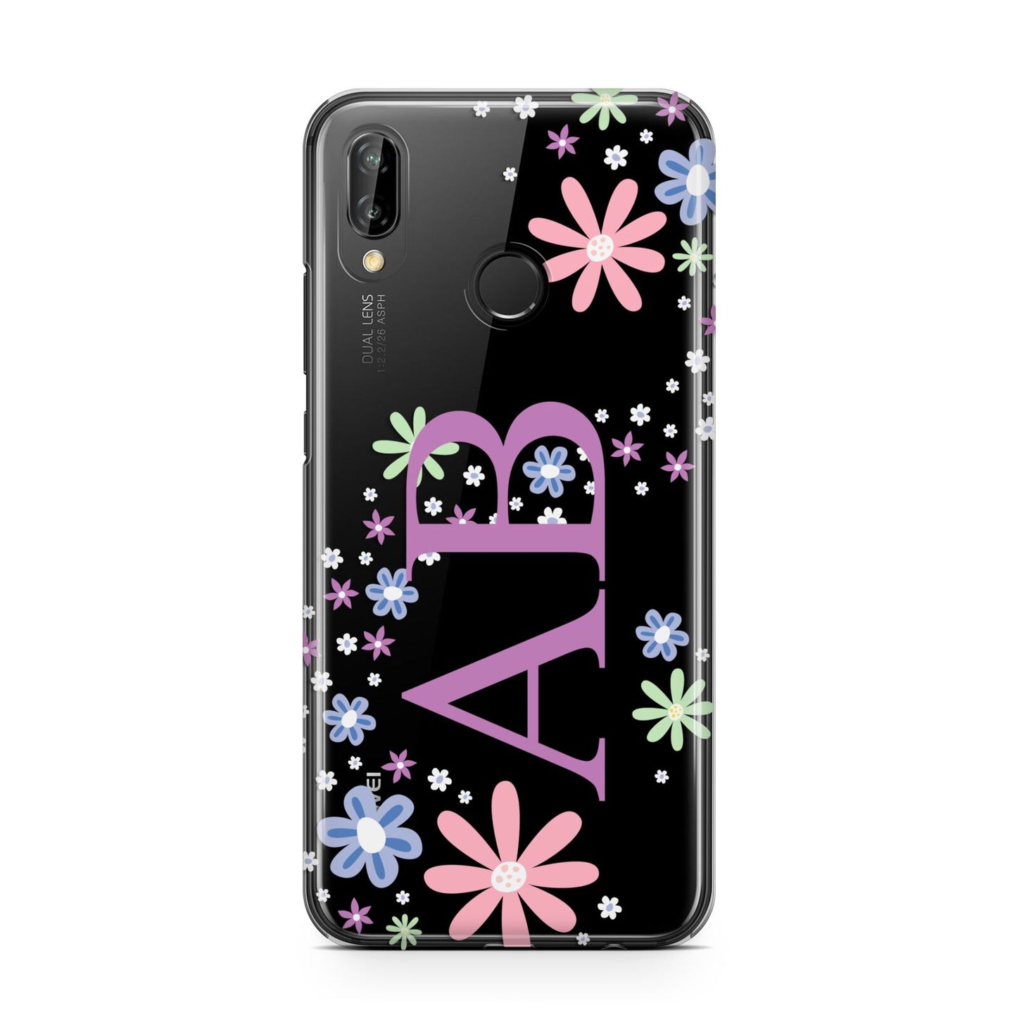 Personalised Floral Initials Huawei P20 Lite Phone Case