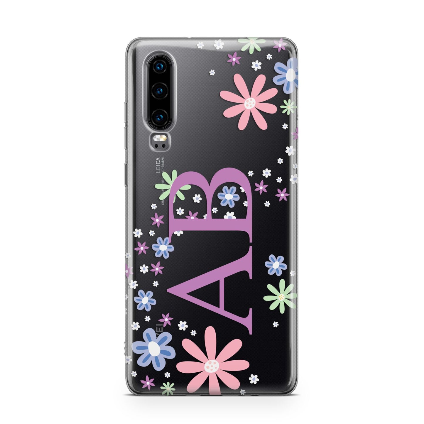 Personalised Floral Initials Huawei P30 Phone Case