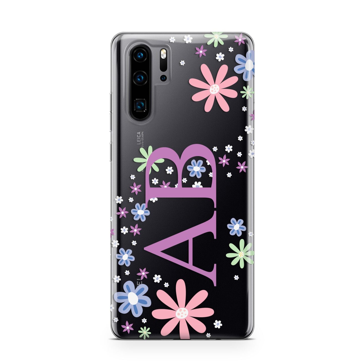 Personalised Floral Initials Huawei P30 Pro Phone Case