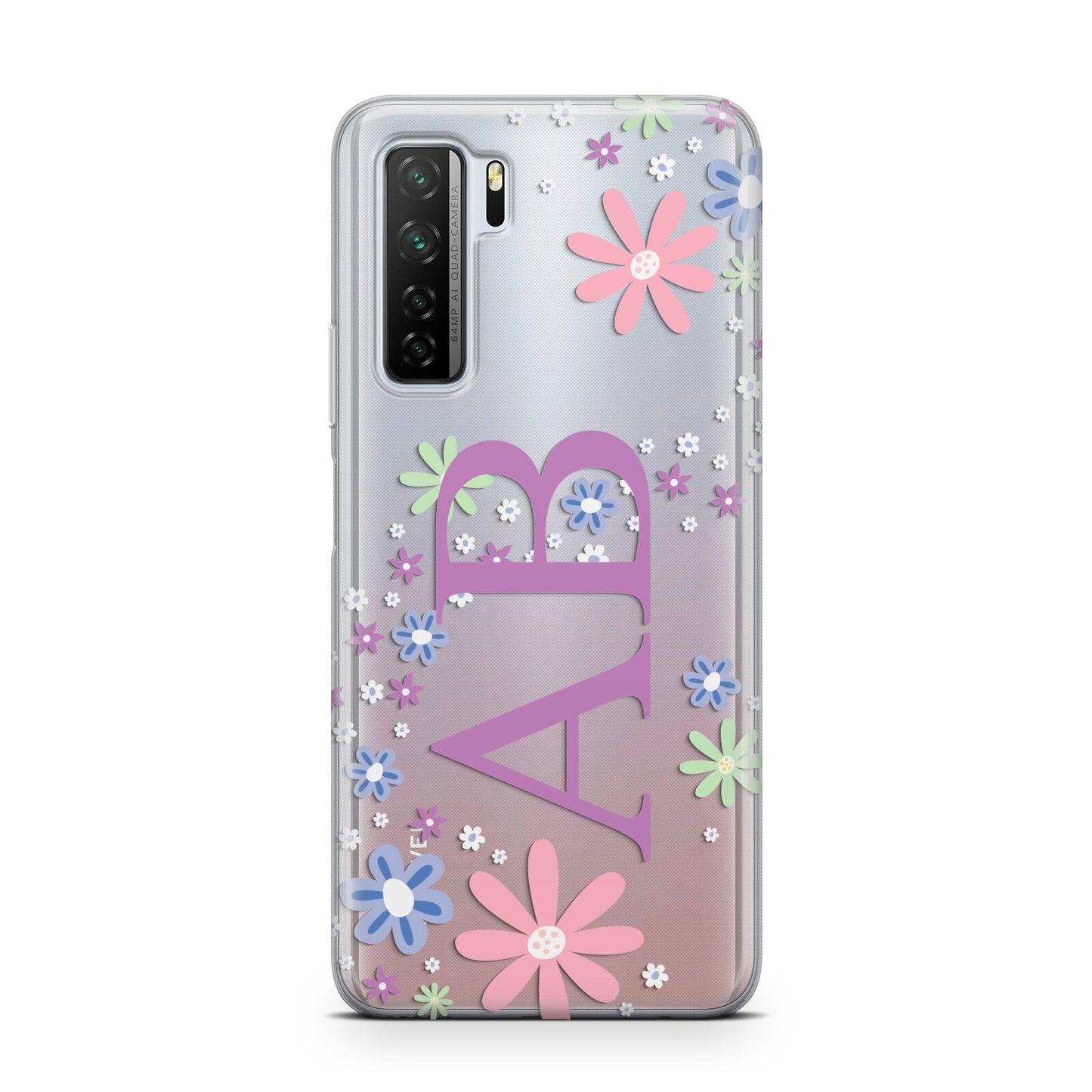 Personalised Floral Initials Huawei P40 Lite 5G Phone Case