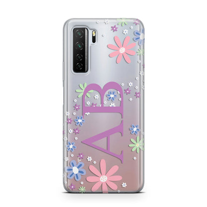 Personalised Floral Initials Huawei P40 Lite 5G Phone Case