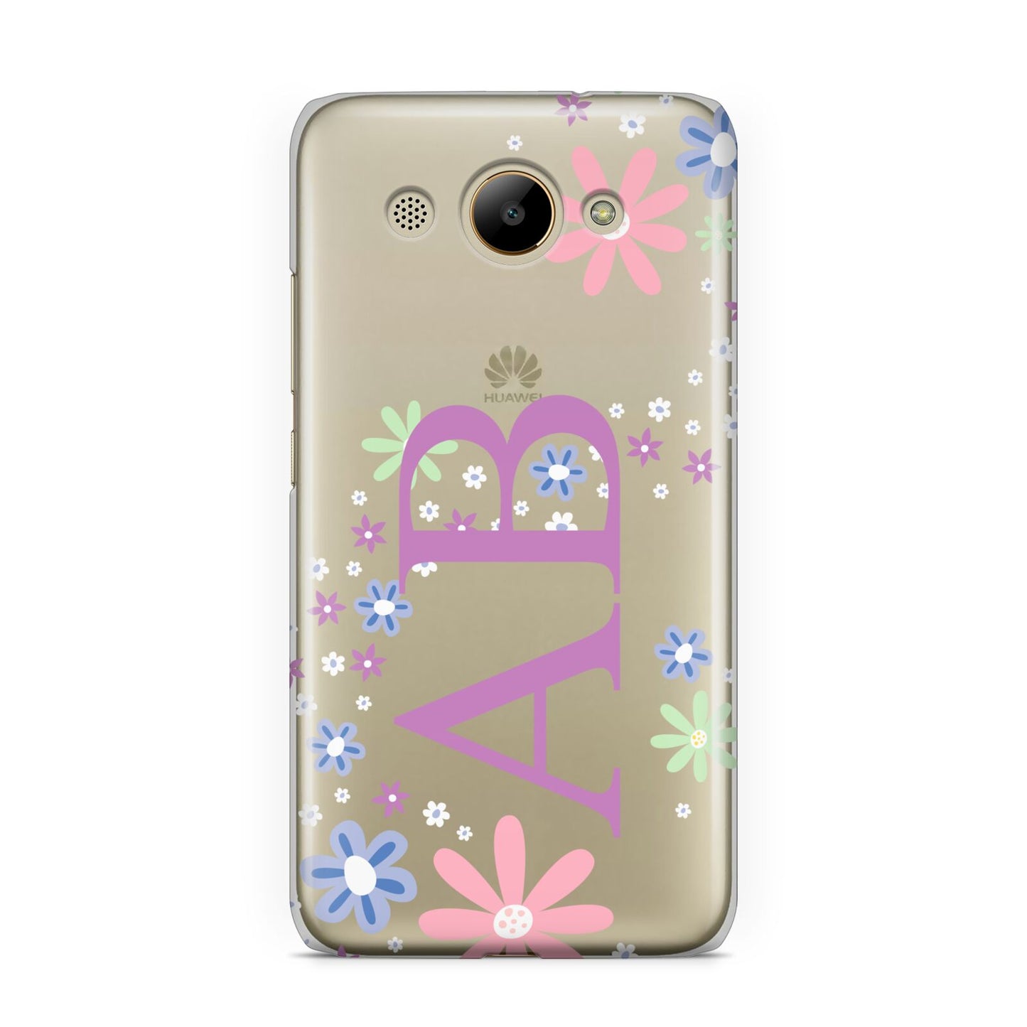 Personalised Floral Initials Huawei Y3 2017