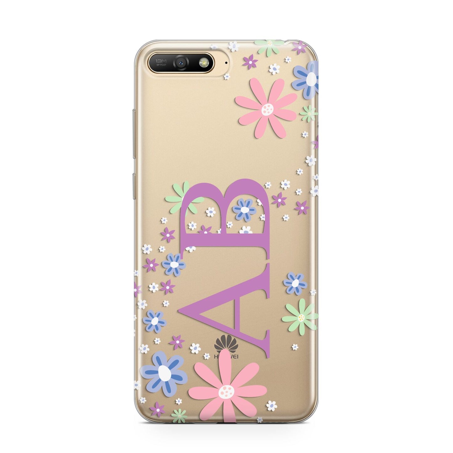 Personalised Floral Initials Huawei Y6 2018