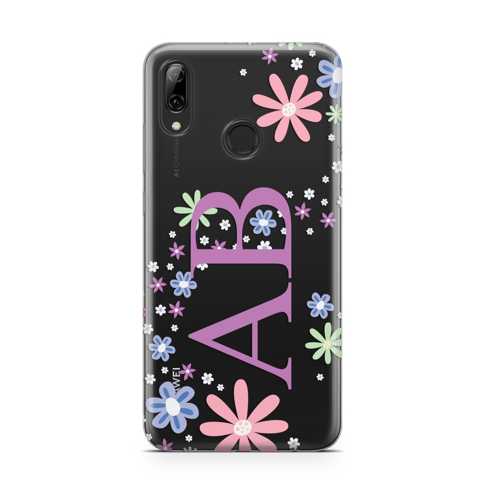 Personalised Floral Initials Huawei Y7 2019