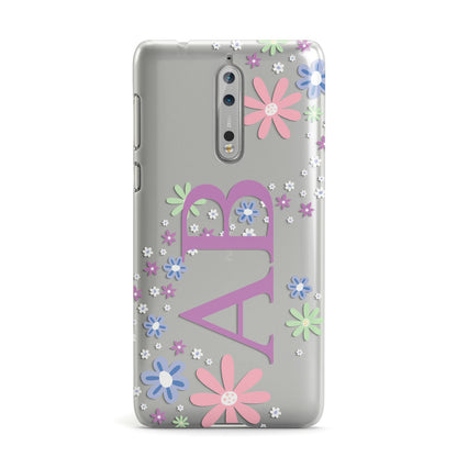 Personalised Floral Initials Nokia Case