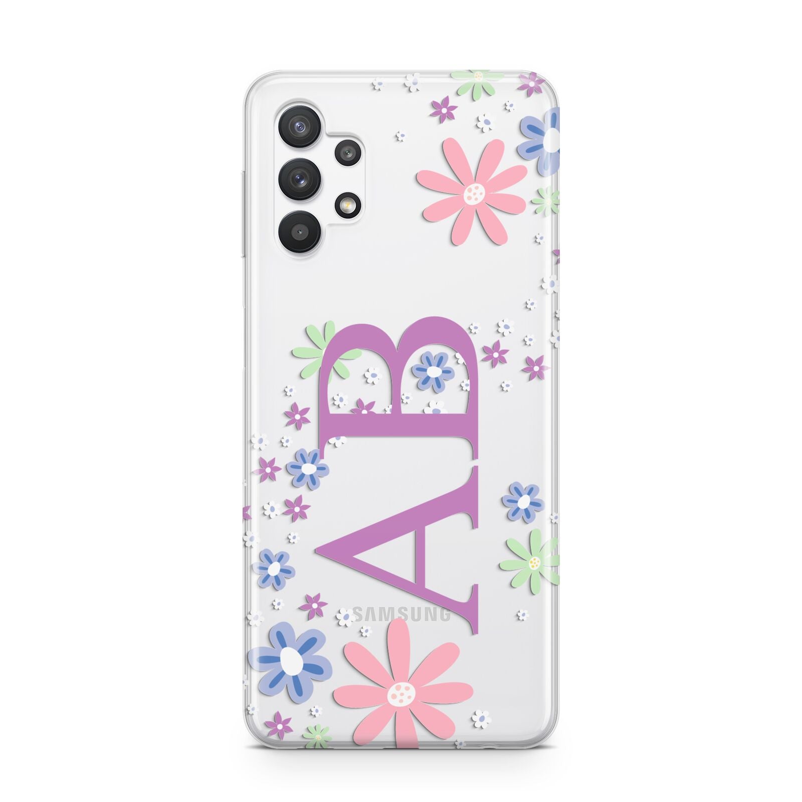 Personalised Floral Initials Samsung A32 5G Case