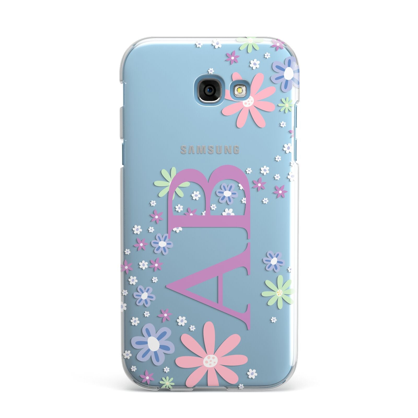 Personalised Floral Initials Samsung Galaxy A7 2017 Case