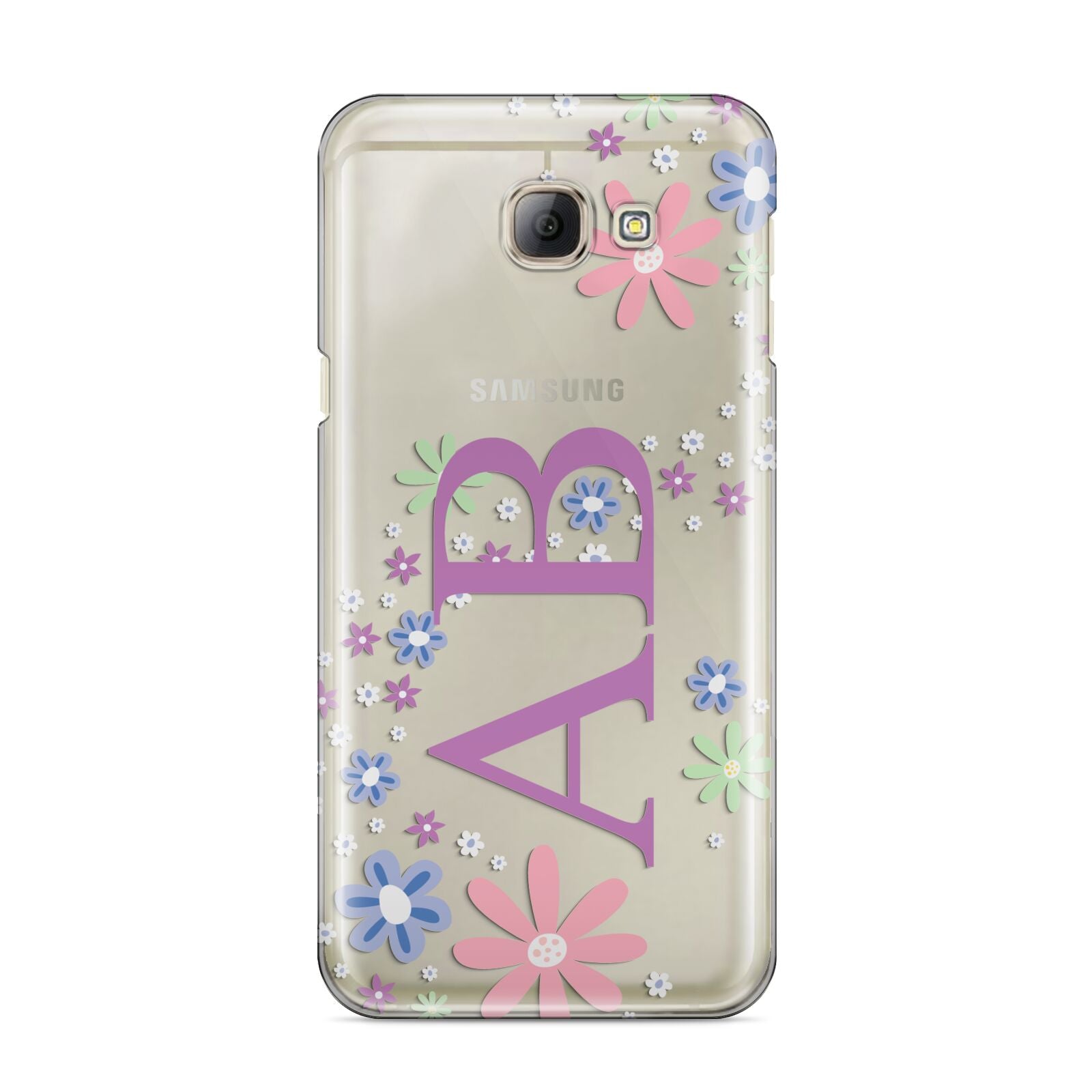 Personalised Floral Initials Samsung Galaxy A8 2016 Case