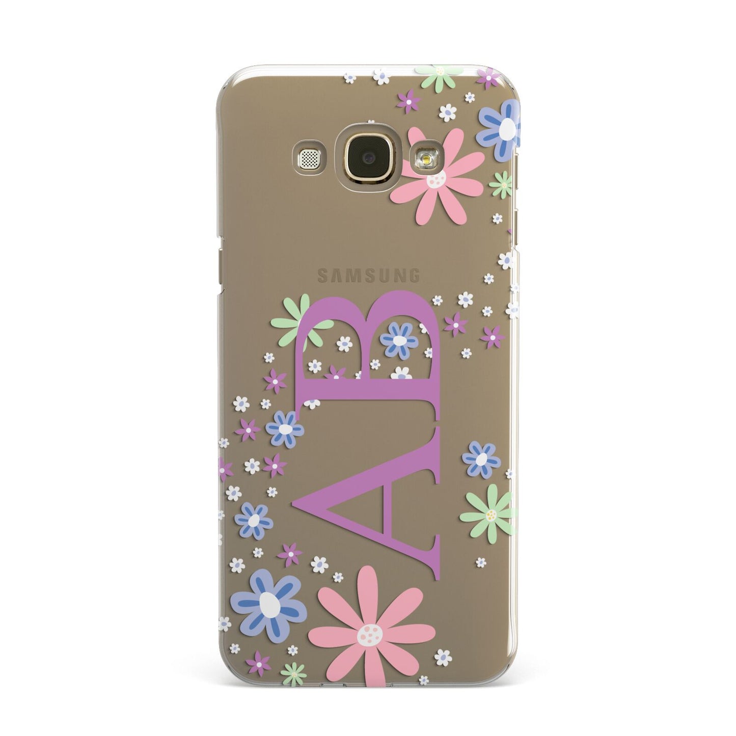 Personalised Floral Initials Samsung Galaxy A8 Case