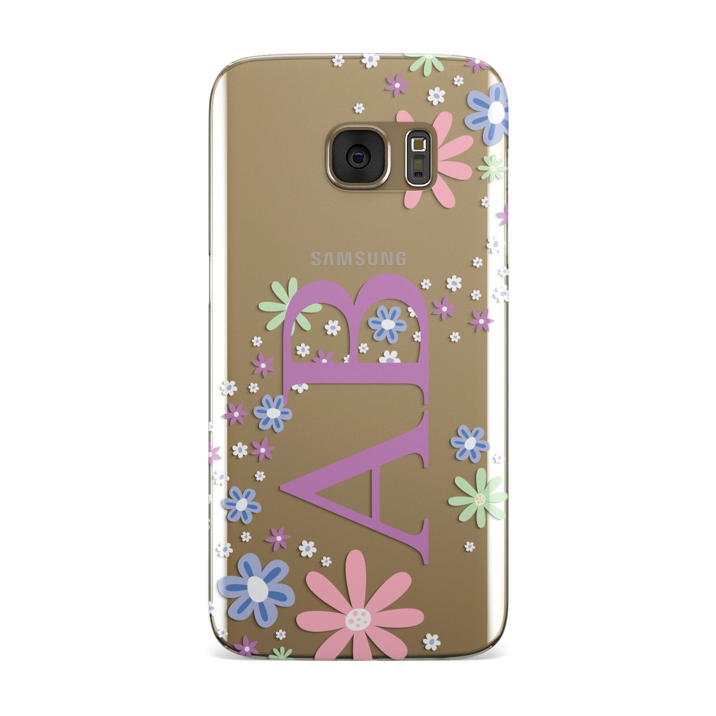 Personalised Floral Initials Samsung Galaxy Case