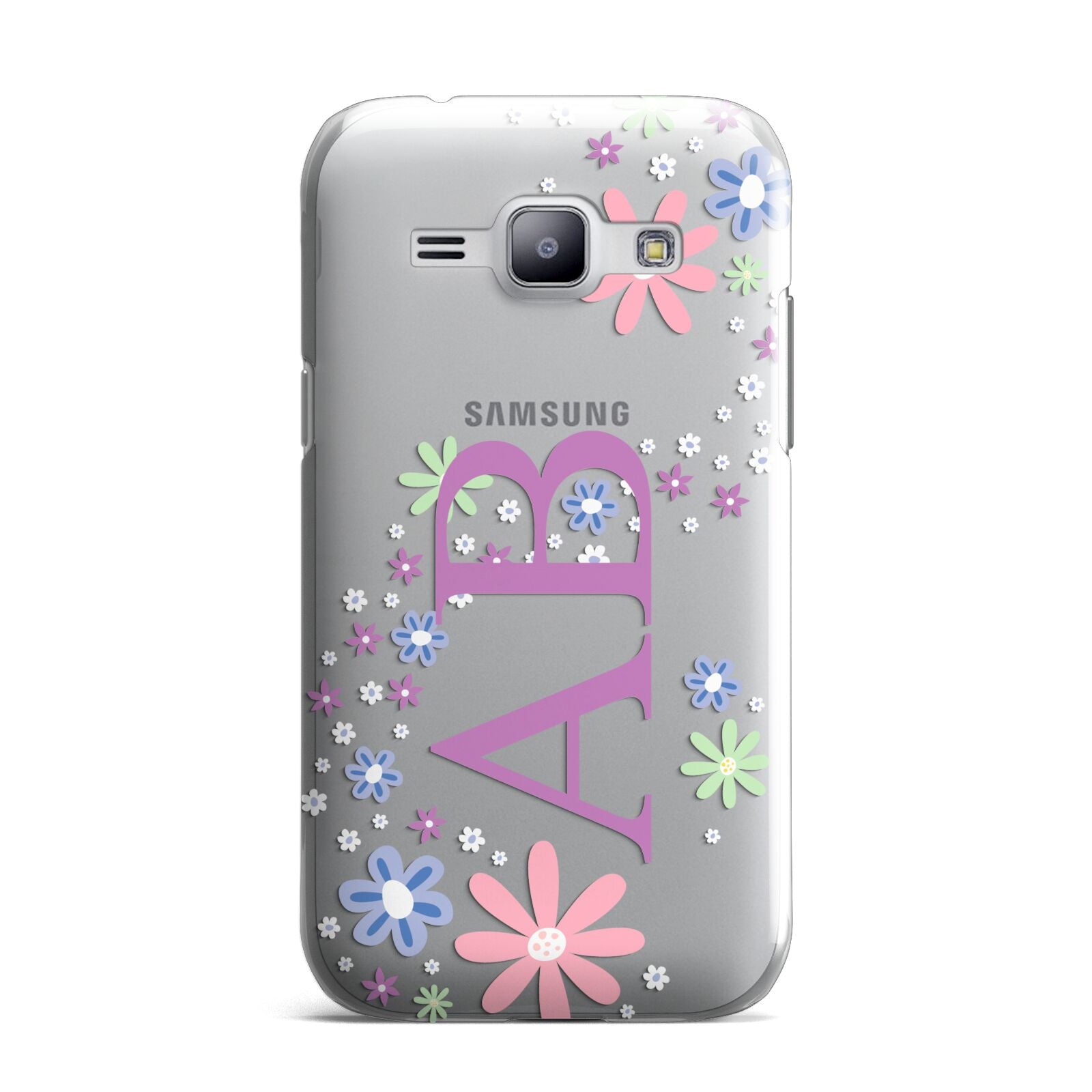 Personalised Floral Initials Samsung Galaxy J1 2015 Case