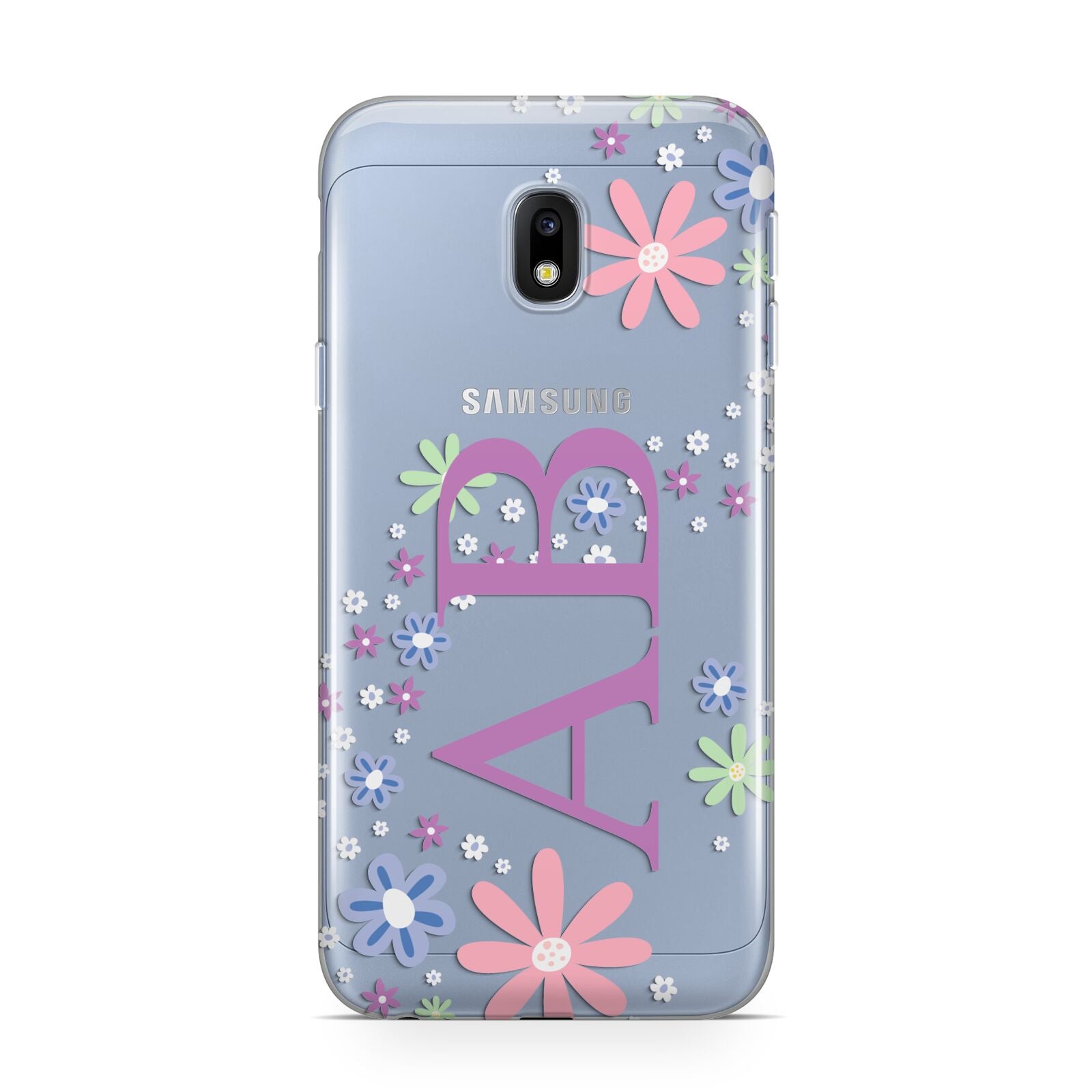 Personalised Floral Initials Samsung Galaxy J3 2017 Case