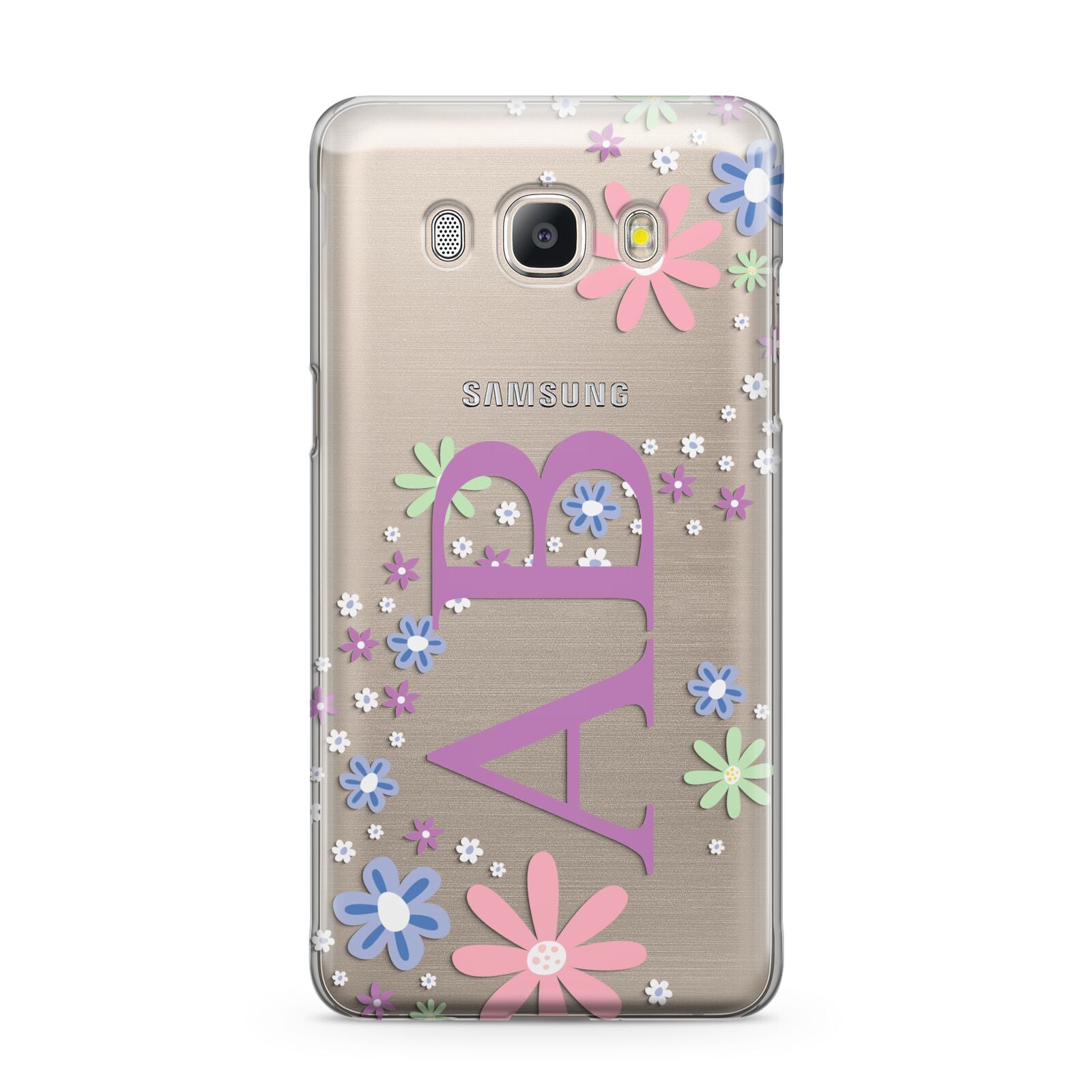 Personalised Floral Initials Samsung Galaxy J5 2016 Case