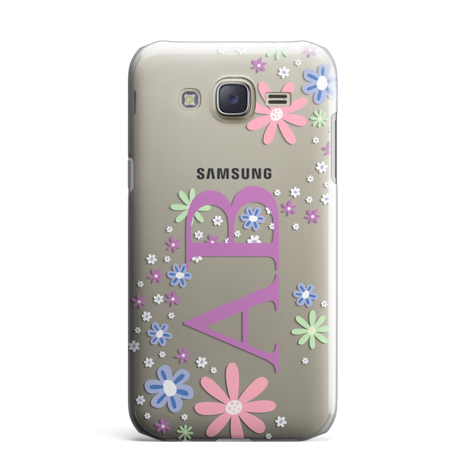 Personalised Floral Initials Samsung Galaxy J7 Case