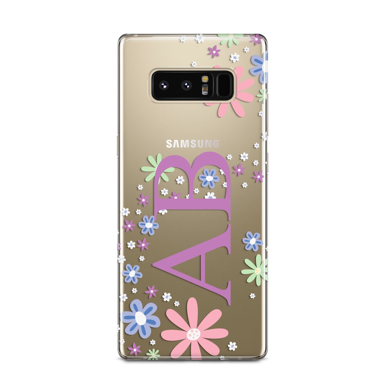 Personalised Floral Initials Samsung Galaxy Note 8 Case