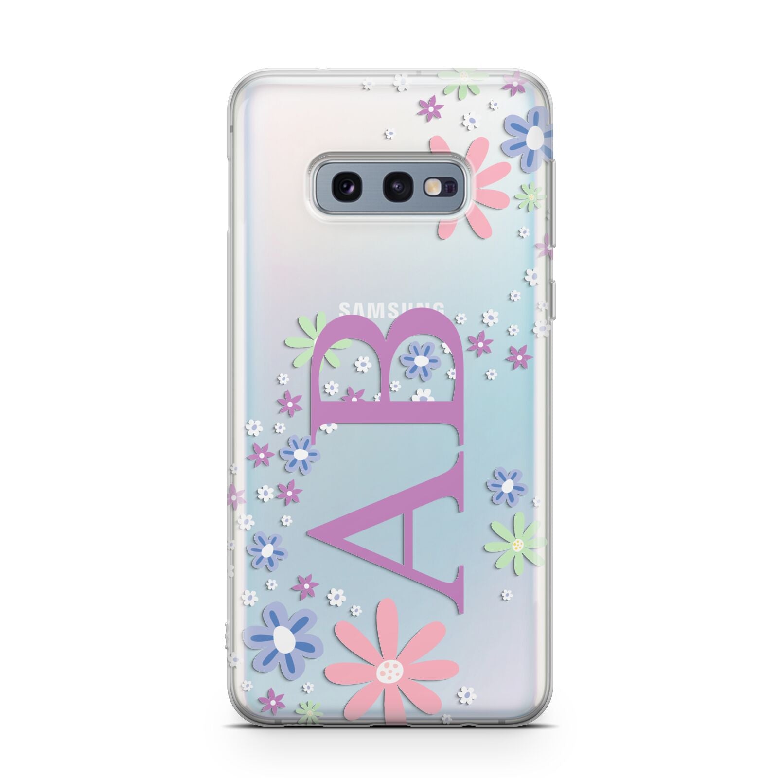 Personalised Floral Initials Samsung Galaxy S10E Case