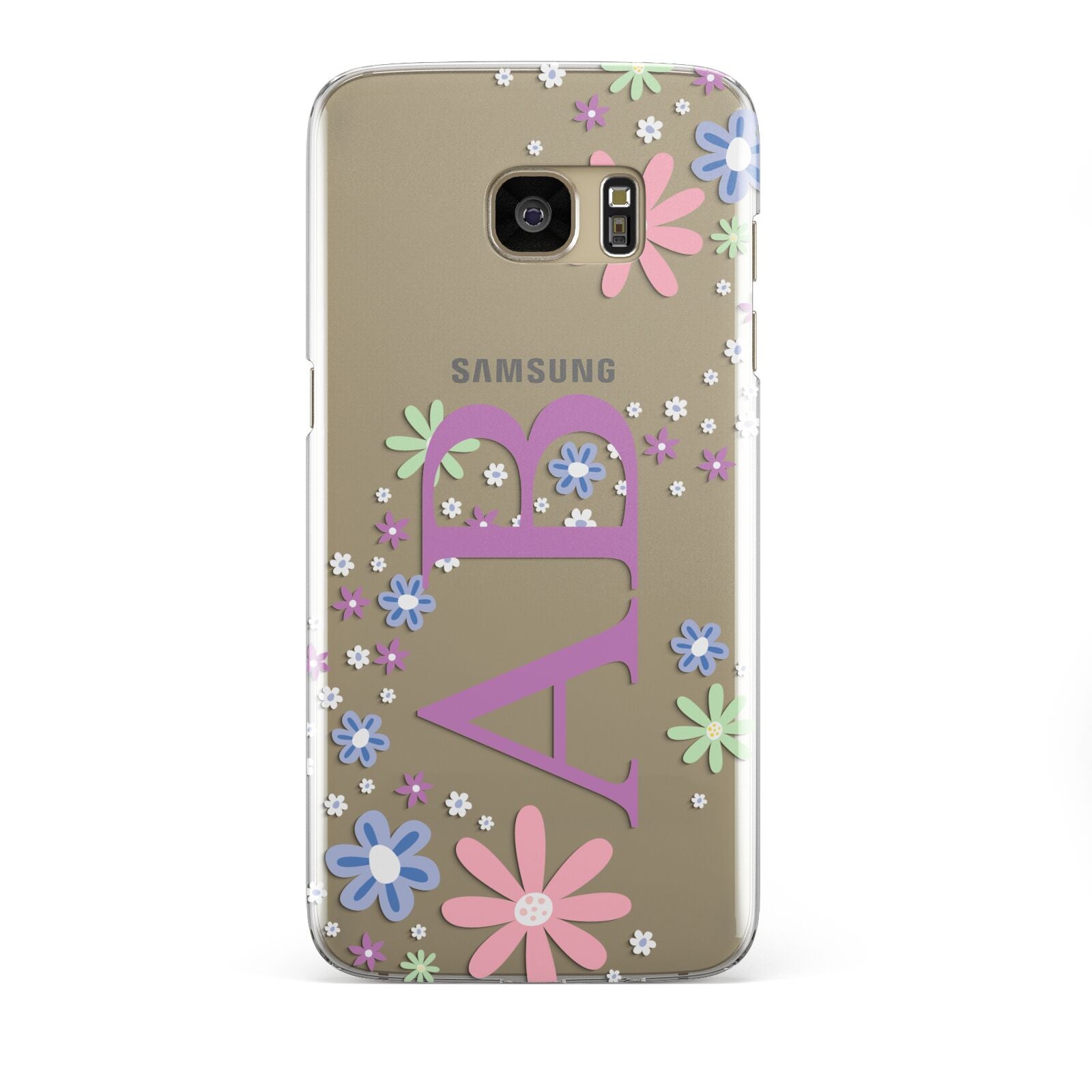 Personalised Floral Initials Samsung Galaxy S7 Edge Case