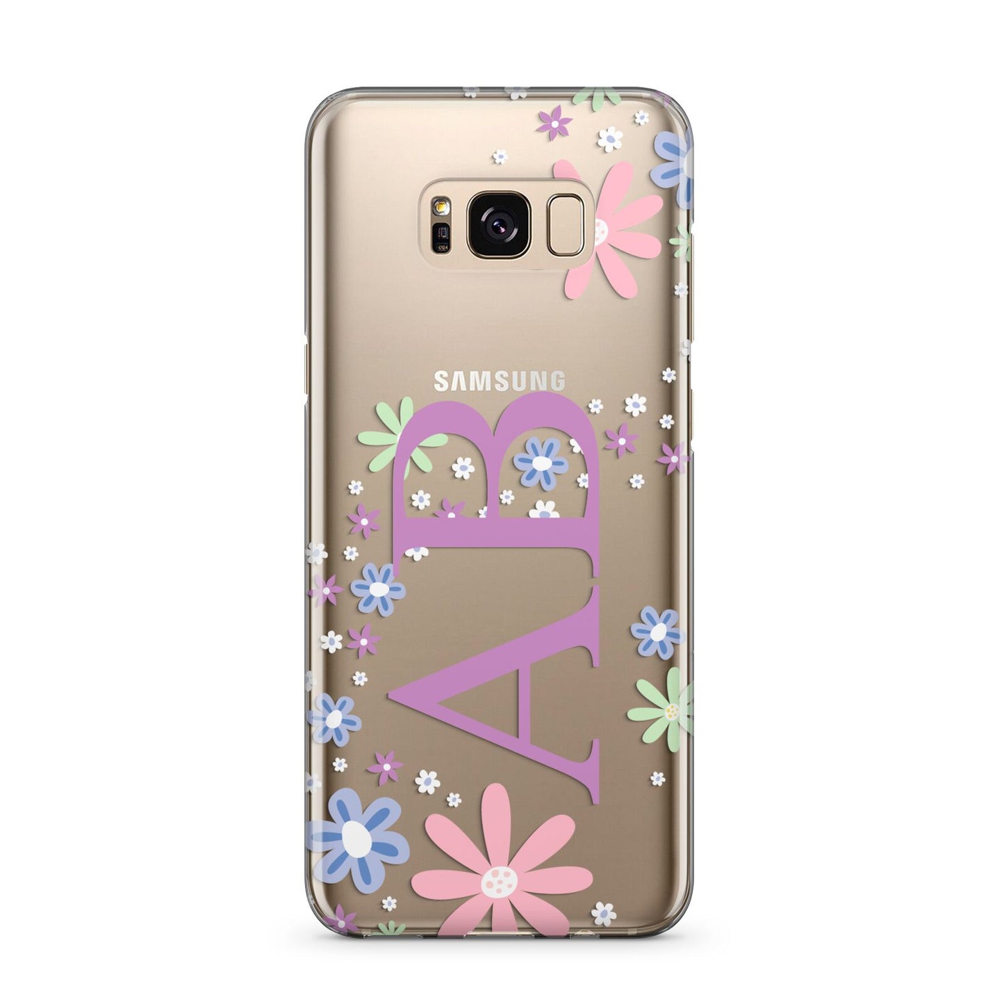 Personalised Floral Initials Samsung Galaxy S8 Plus Case