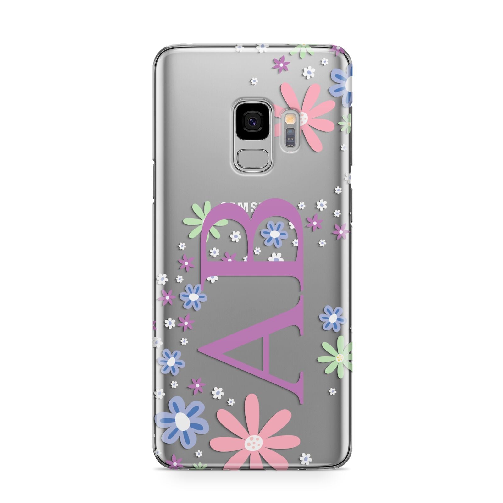 Personalised Floral Initials Samsung Galaxy S9 Case